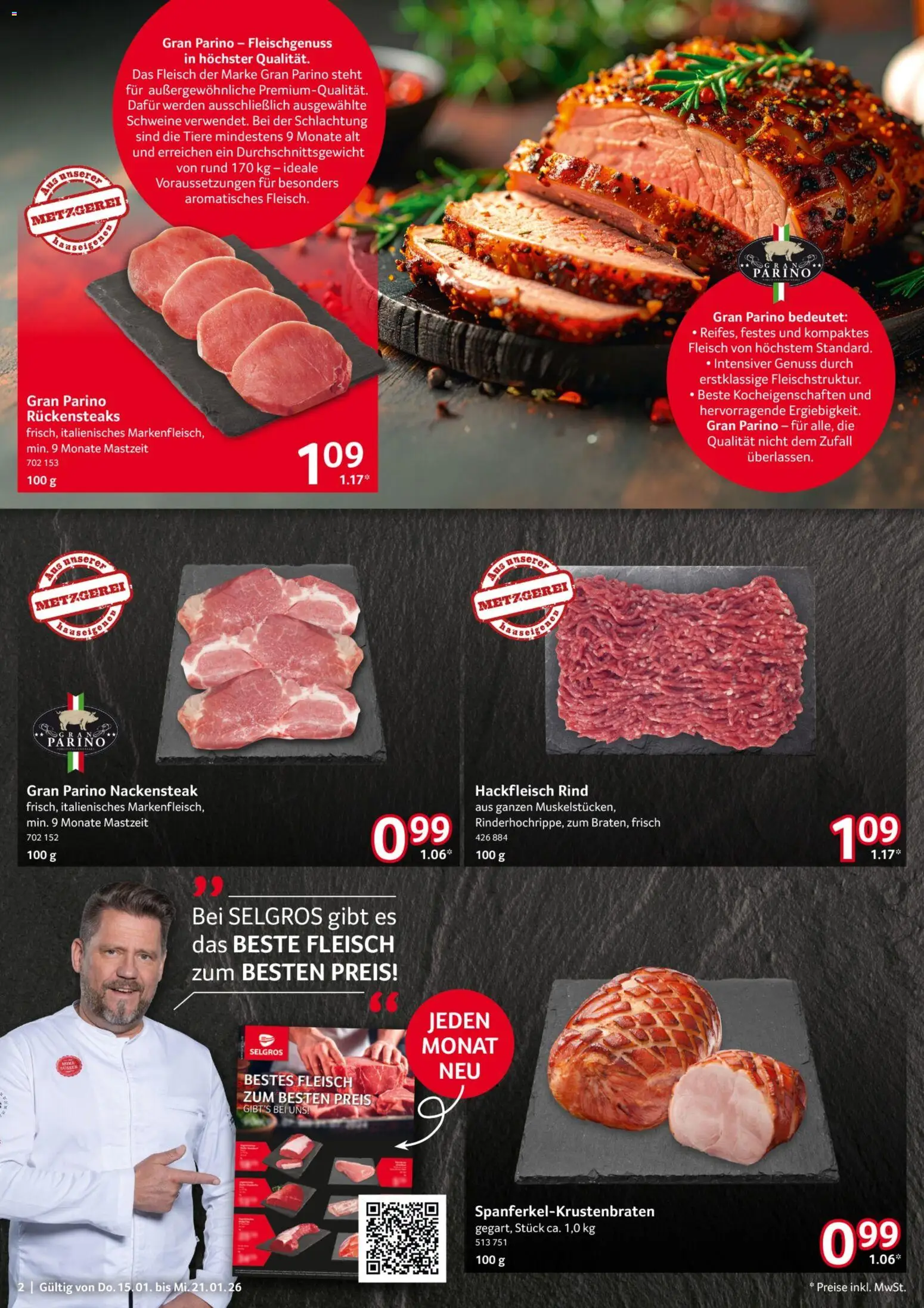 Selgros Prospekt 	 – gültig ab 15.01.2026 | Seite: 2 | Produkte: Fleisch, Hackfleisch