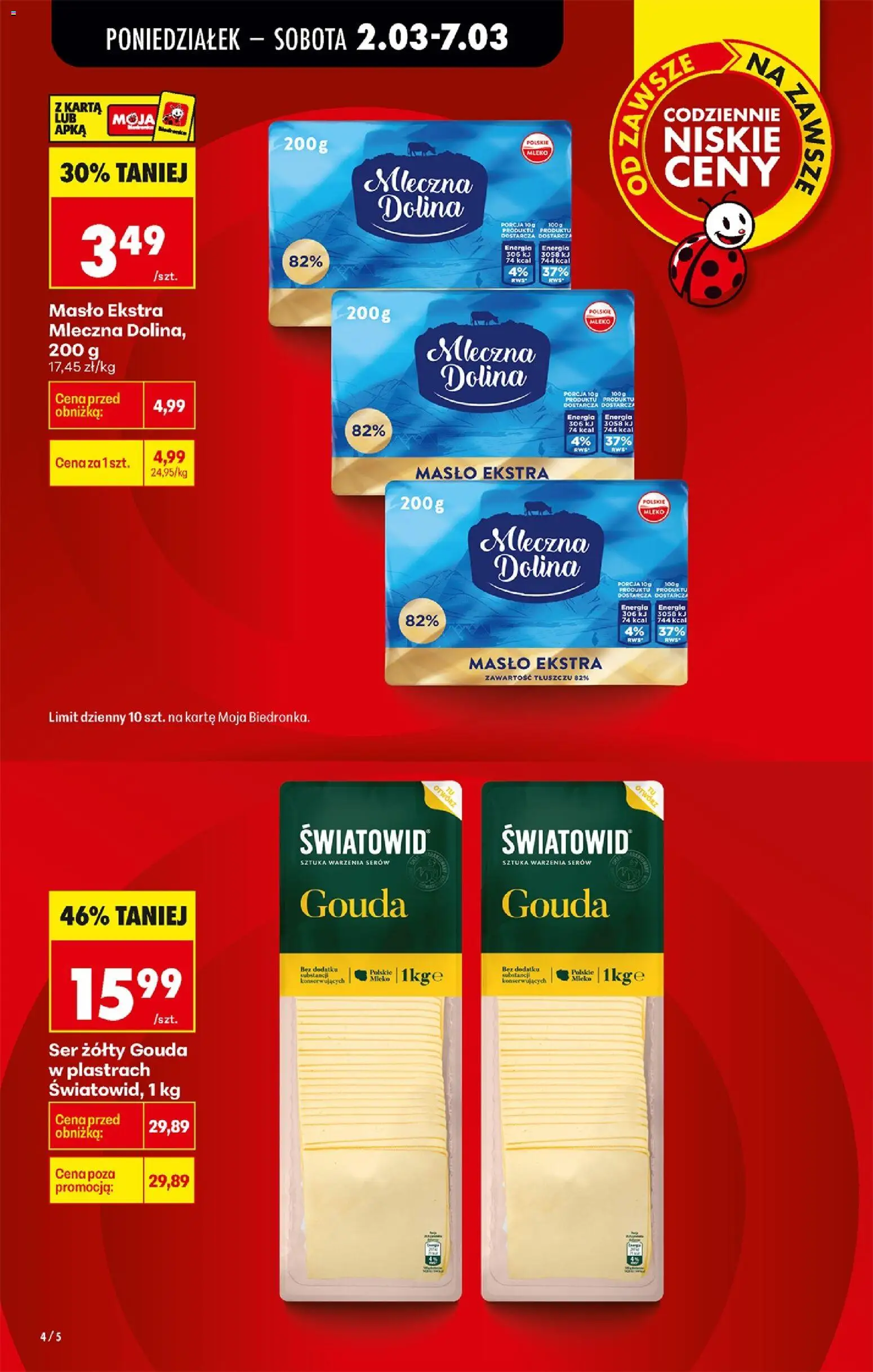 Biedronka Polsko leták od 02.03.2026 | Strana: 18 | Produkty: Gouda, Mléko, Máslo