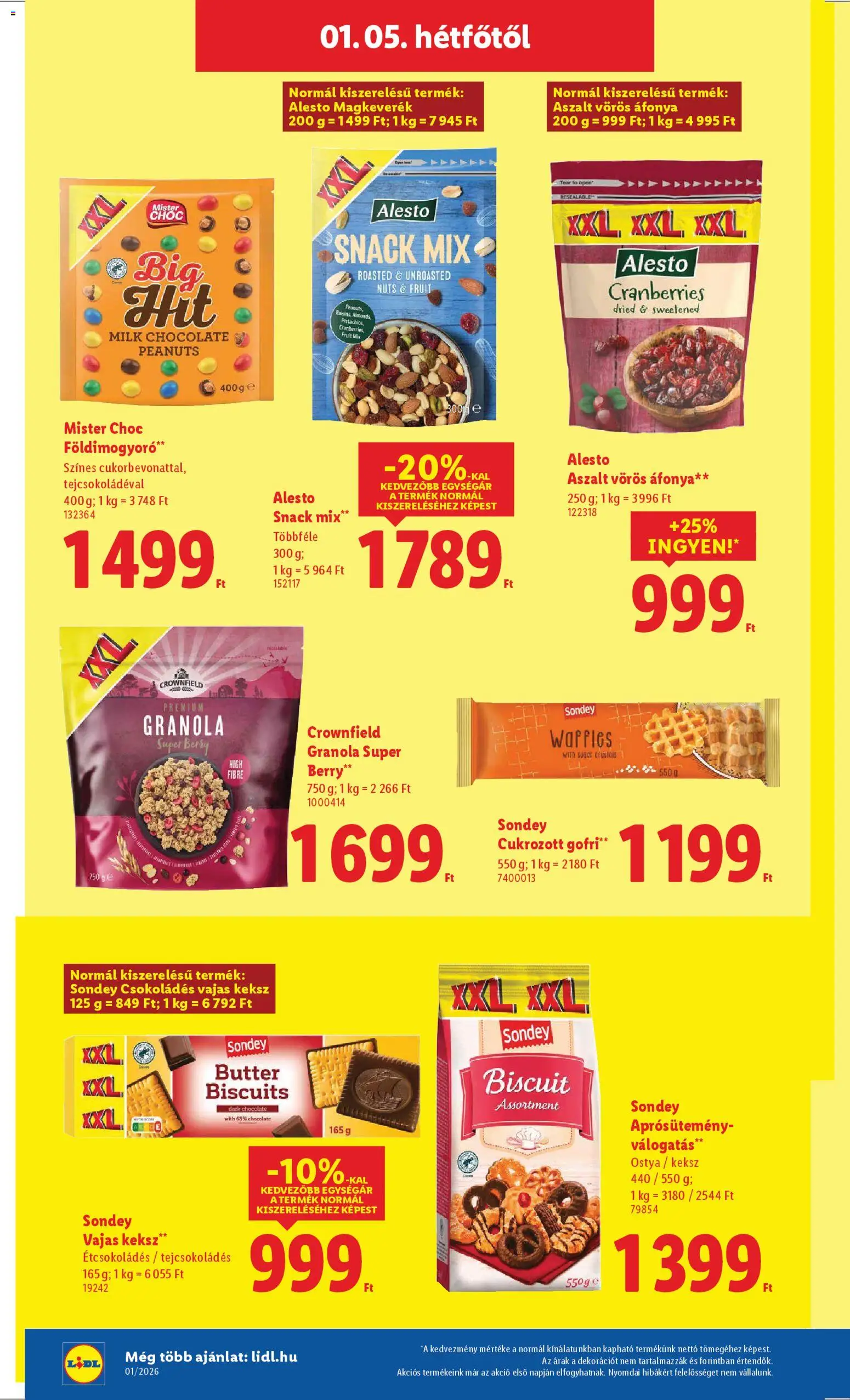 Lidl akciós ujság - amely érvényes a következő dátumtól: 02.01.2026 | Oldal: 56 | Termékek: Áfonya, Granola, Földimogyoró, Vörös áfonya