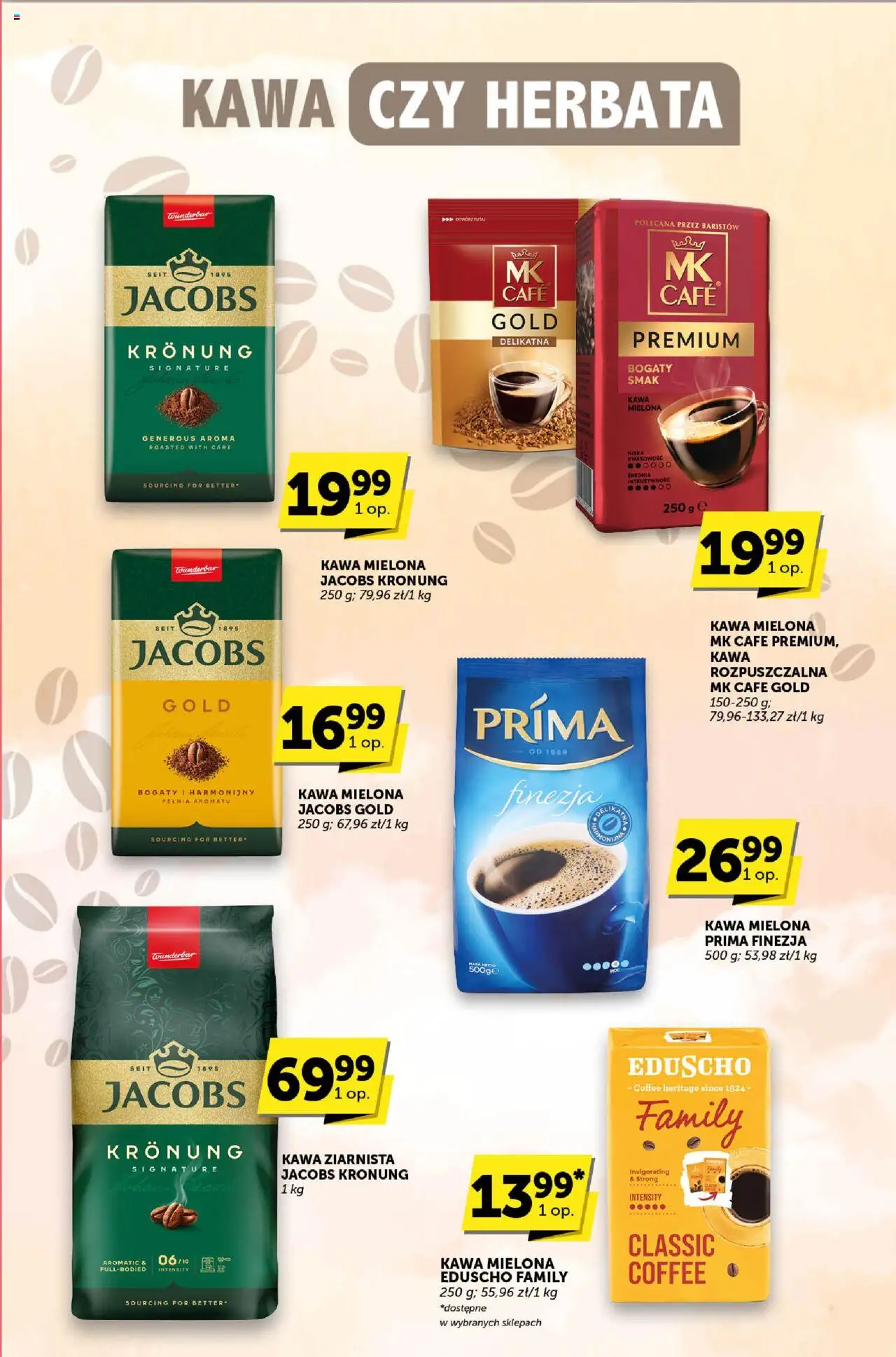 Groszek Gazetka - Katalog od 07.08.2025 | Strona: 22 | Produkty: Kawa mielona Prima, Kawa rozpuszczalna, Kawa, Herbata