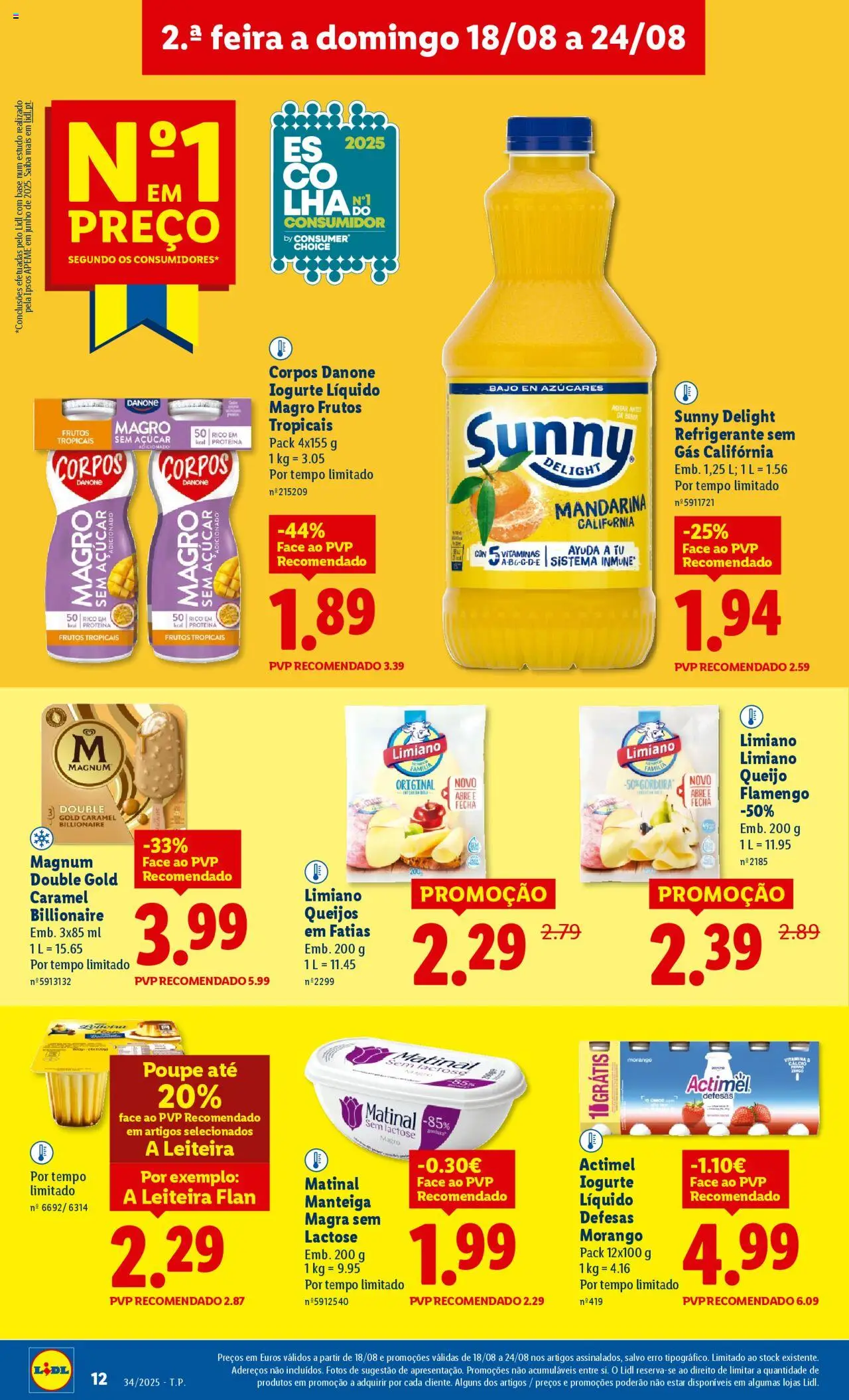 Lidl folheto │ válido de 18.08.2025 | Página: 12 | Produtos: Base, Manteiga, Açúcar, Proteina