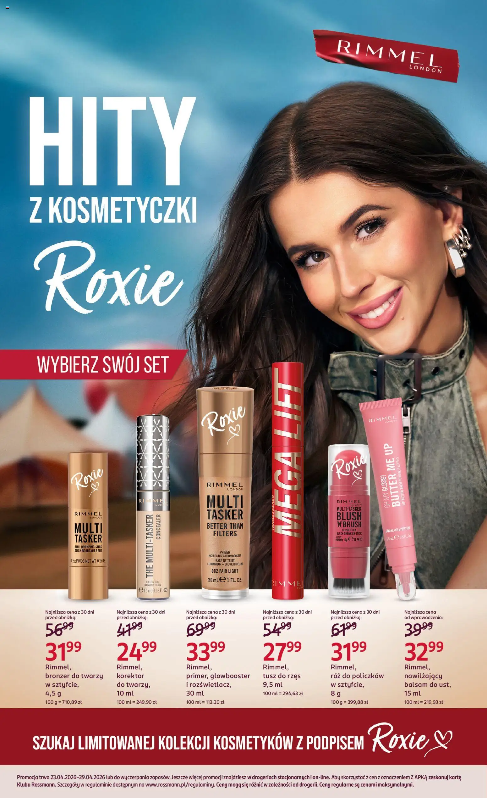 Rossmann gazetka od 23.04.2026 | Strona: 9 | Produkty: Korektor, Bronzer, Róż, Tusz do rzęs
