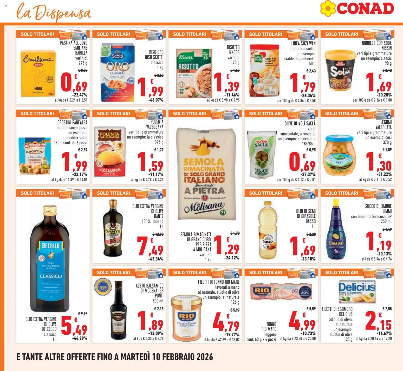 Volantino Conad del 29.01.2026 | Pagina: 18 | Prodotti: Succo, Olio, Olio extra vergine, Olio di semi di girasole