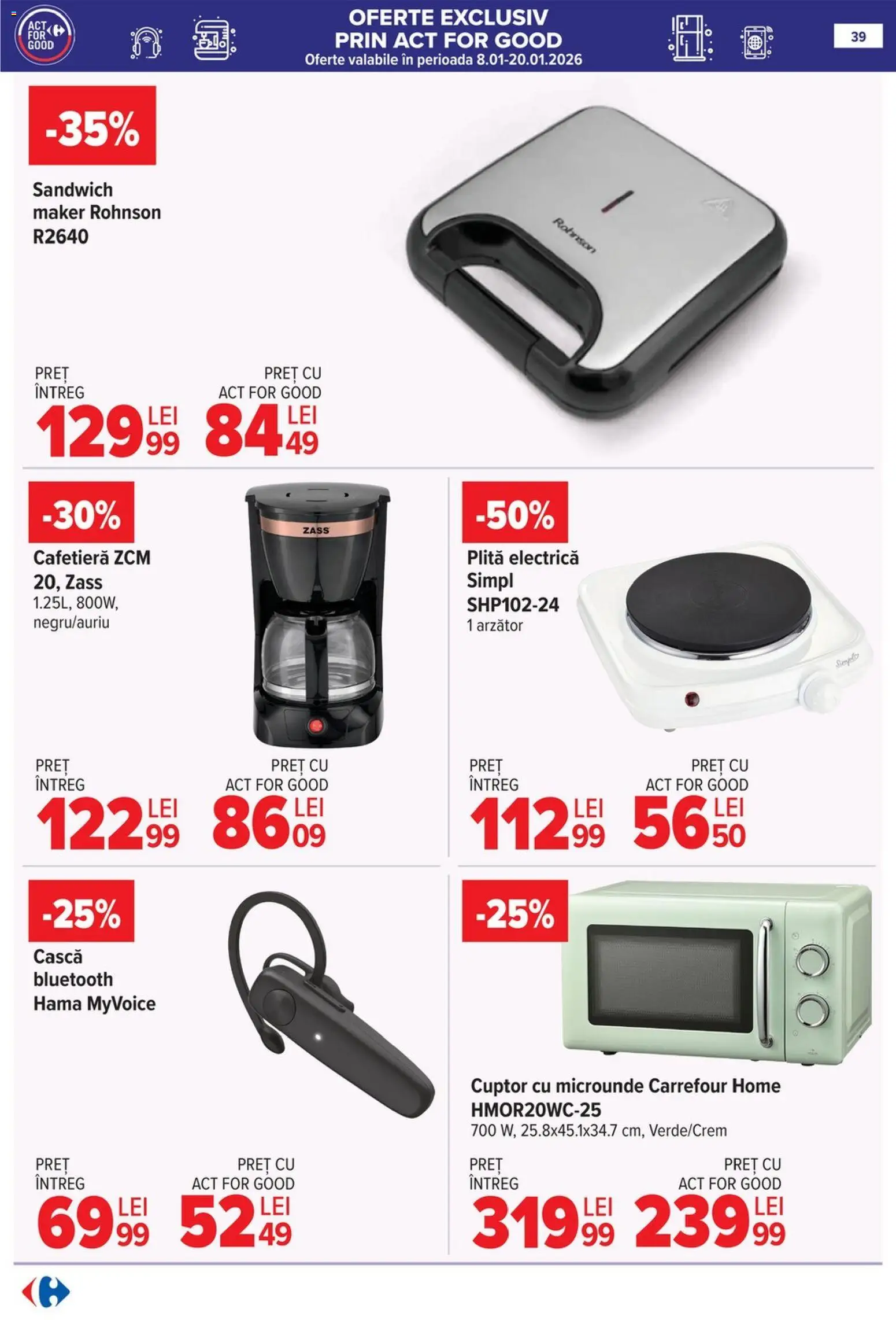 Noul catalog Carrefour – valabil de la 14.01.2026 | Pagină: 41 | Produse: Cuptor, Plită, Cuptor Cu Microunde, Cafetieră