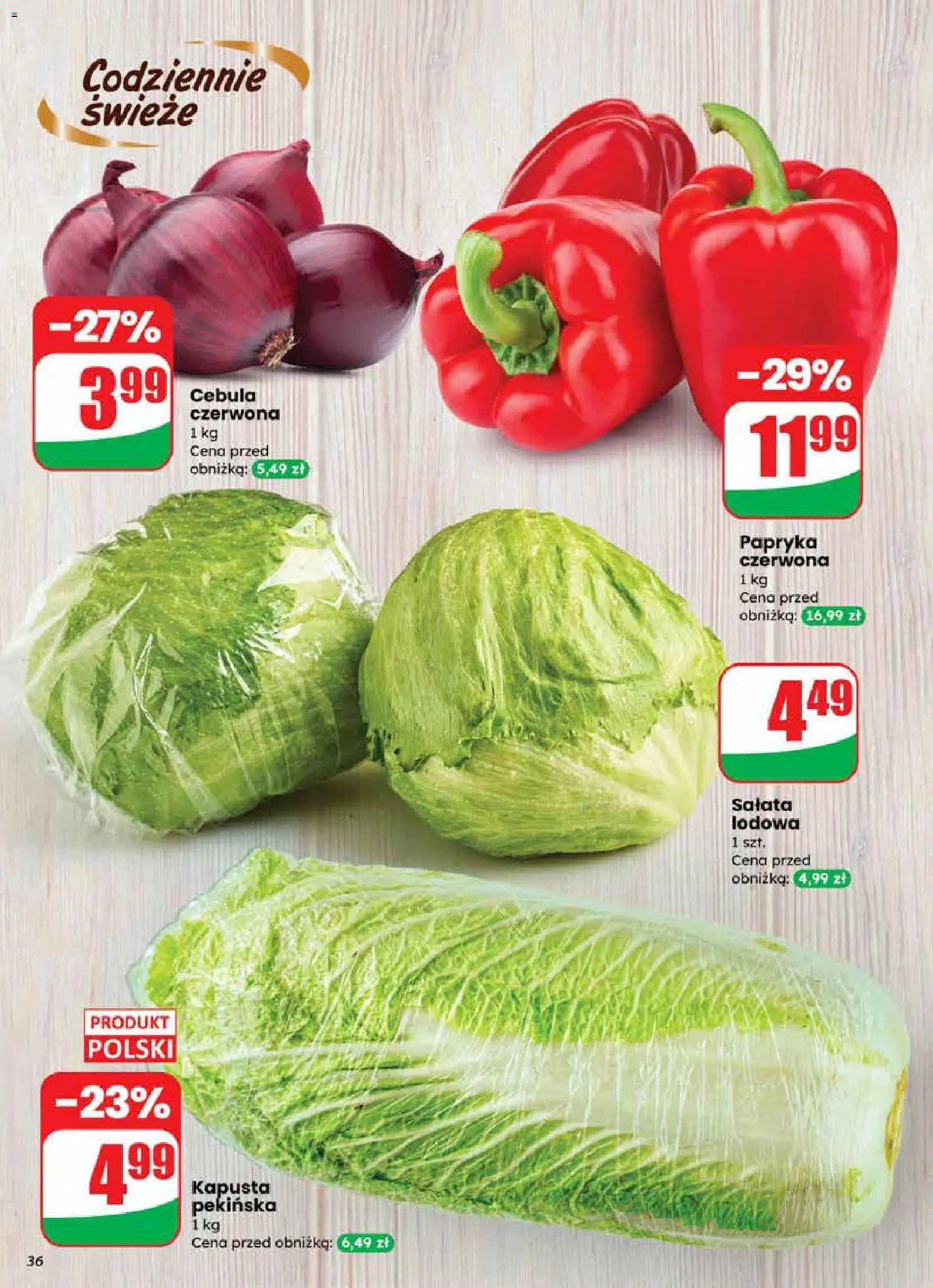 Dino Gazetka od 27.12.2025 | Strona: 36 | Produkty: Kapusta, Kapusta pekińska, Papryka, Papryka czerwona