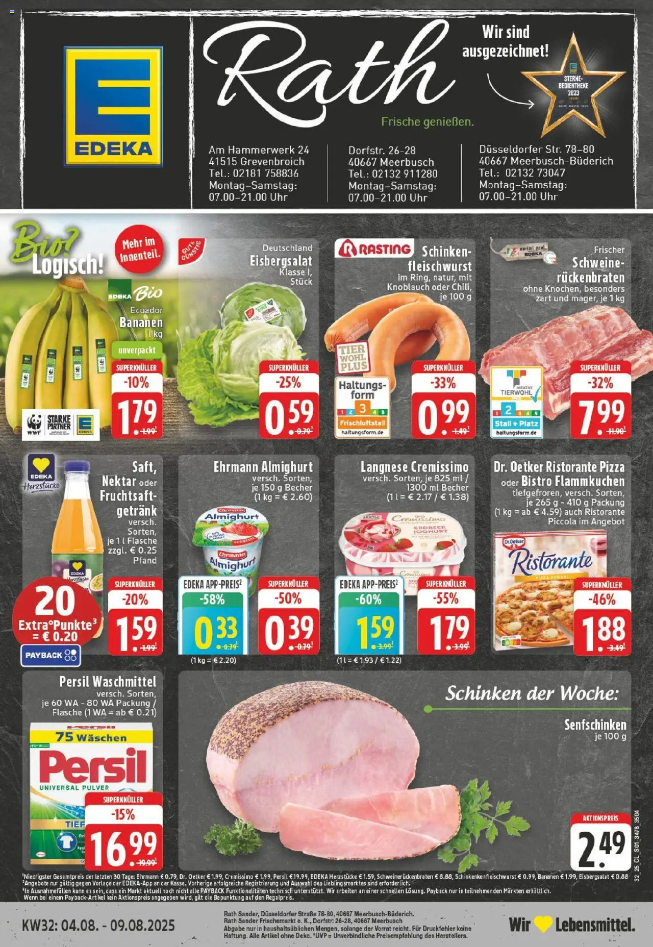 Edeka prospekt Meerbusch-Büderich	 - gültig ab dem 03.08.2025 | Seite: 1 | Produkte: Ristorante, Cremissimo, Pizza, Fruchtsaft