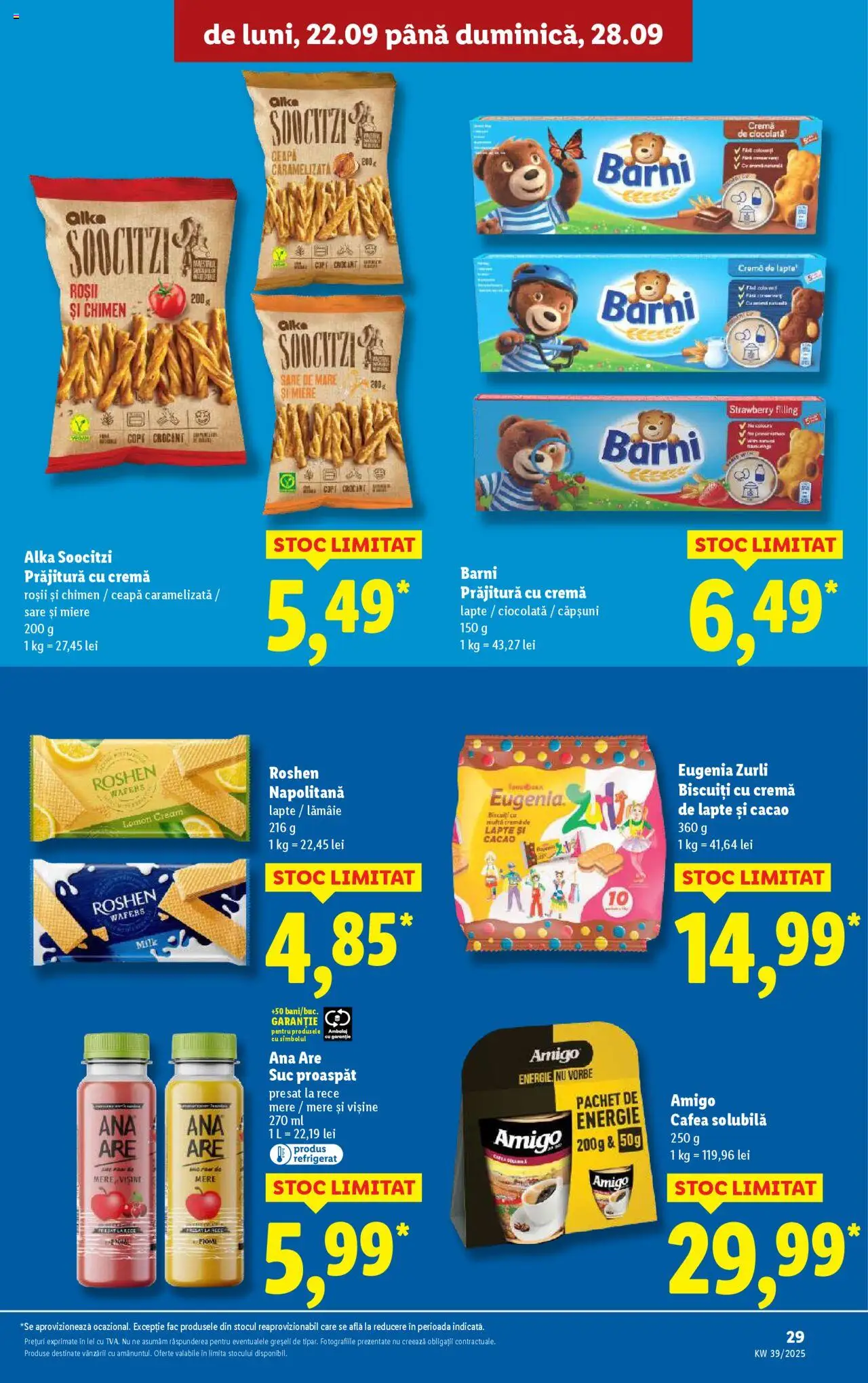 Noul catalog Lidl – valabil de la 22.09.2025 | Pagină: 29 | Produse: Prăjitură, Cremă, Biscuiți, Lămâie
