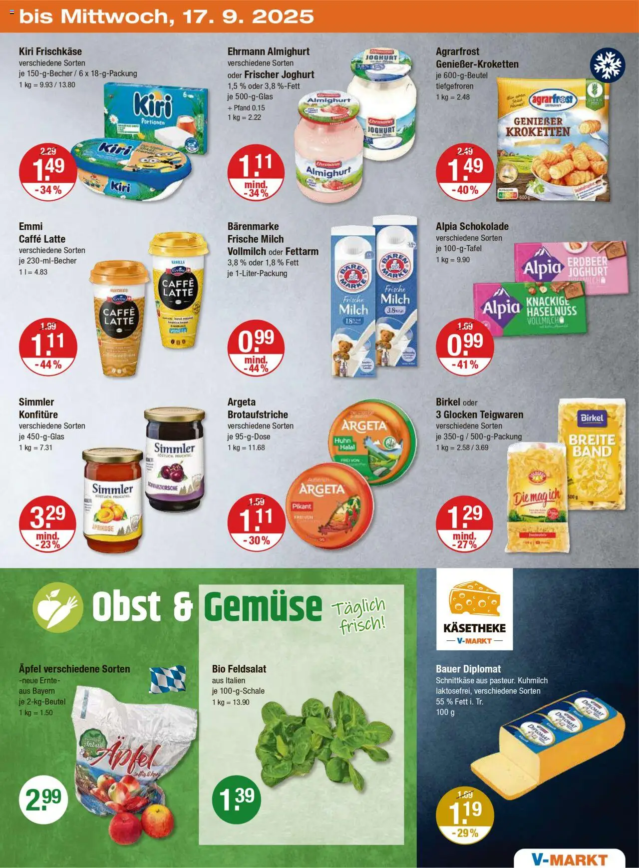 V-Markt - Hallertau/Oberpfalz – gültig ab 11.09.2025 | Seite: 27 | Produkte: Ehrmann almighurt, Joghurt, Obst, Frischkase