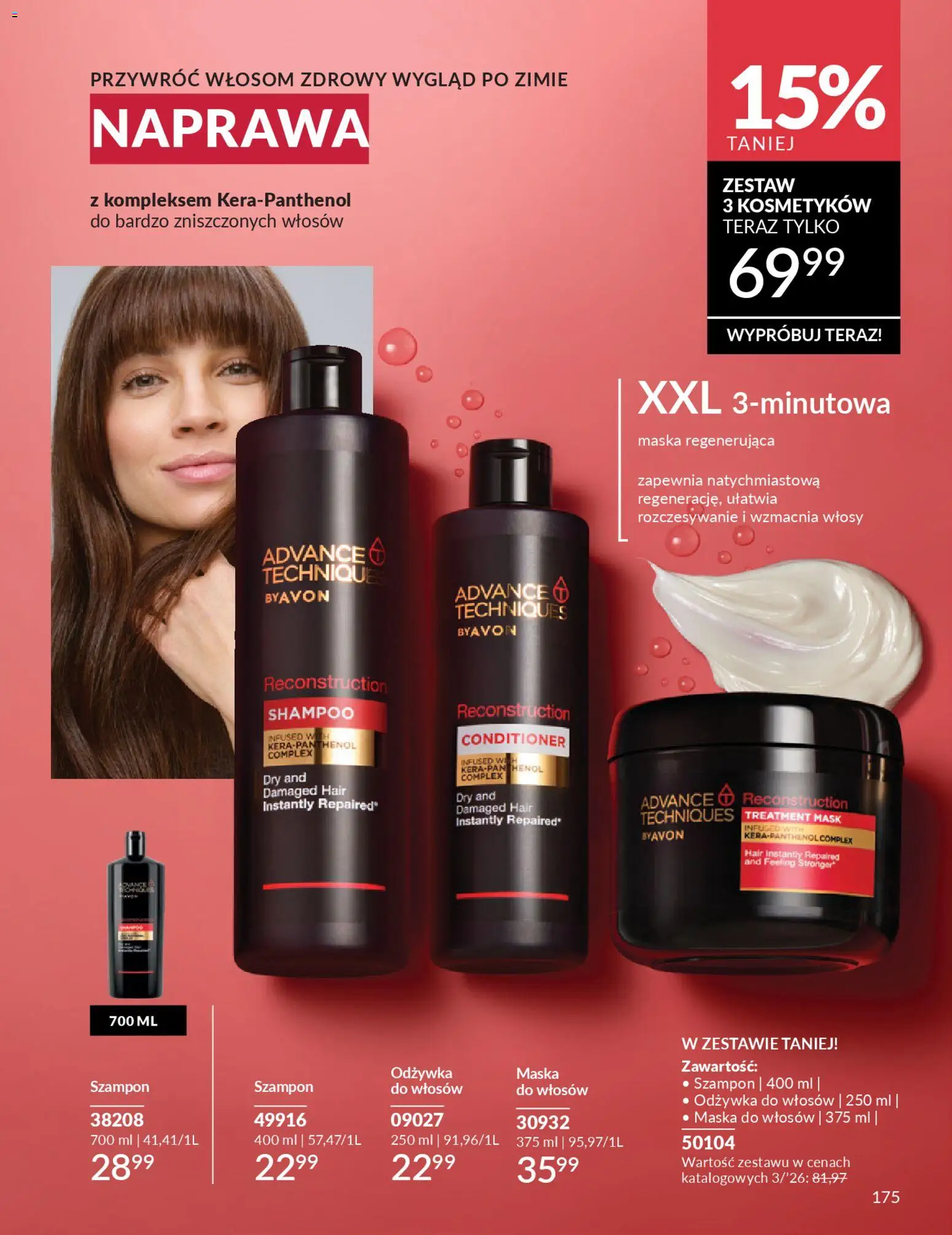 Avon Katalog 3 2026 od 01.03.2026 | Strona: 175 | Produkty: Szampon, Odżywka, Maska do włosów, Odżywka do włosów