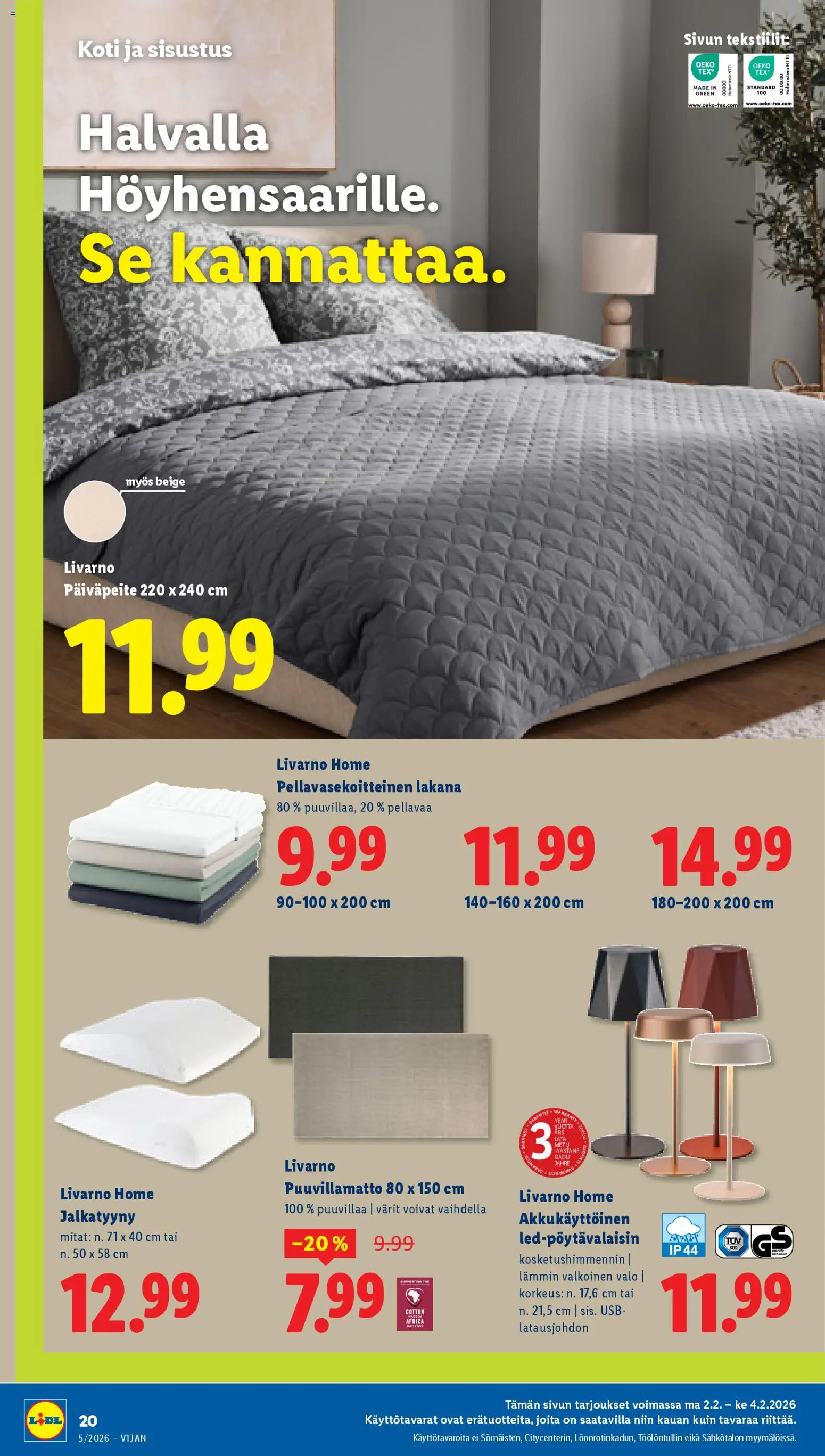 Lidl tarjoukset - Tampere – voimassa 29.01.2026 alkaen | Sivu: 26 | Tuotteet: USB, Päiväpeite, Lakana