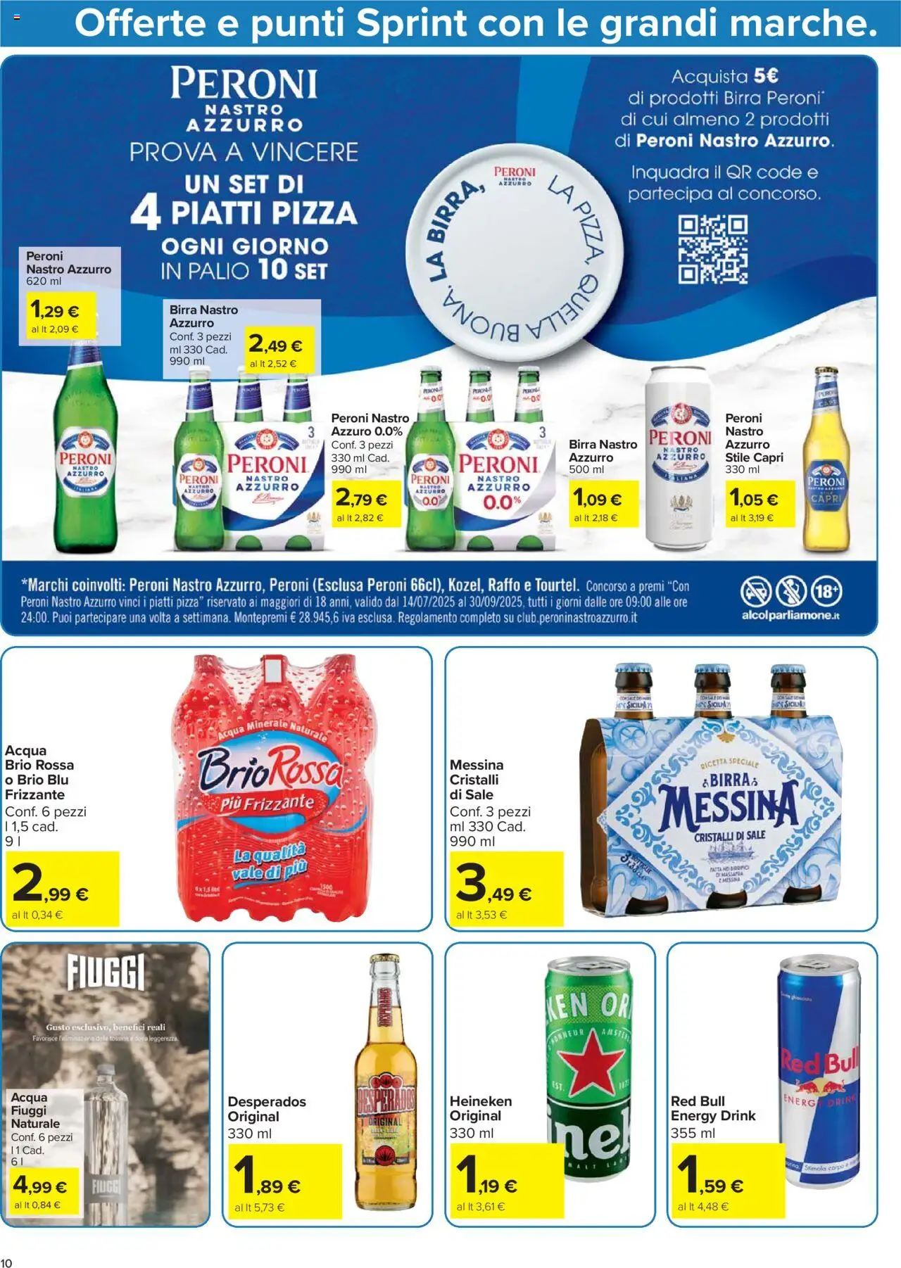 Volantino Carrefour del 21.08.2025 | Pagina: 10 | Prodotti: Pizza, Birra, Acqua, Red Bull