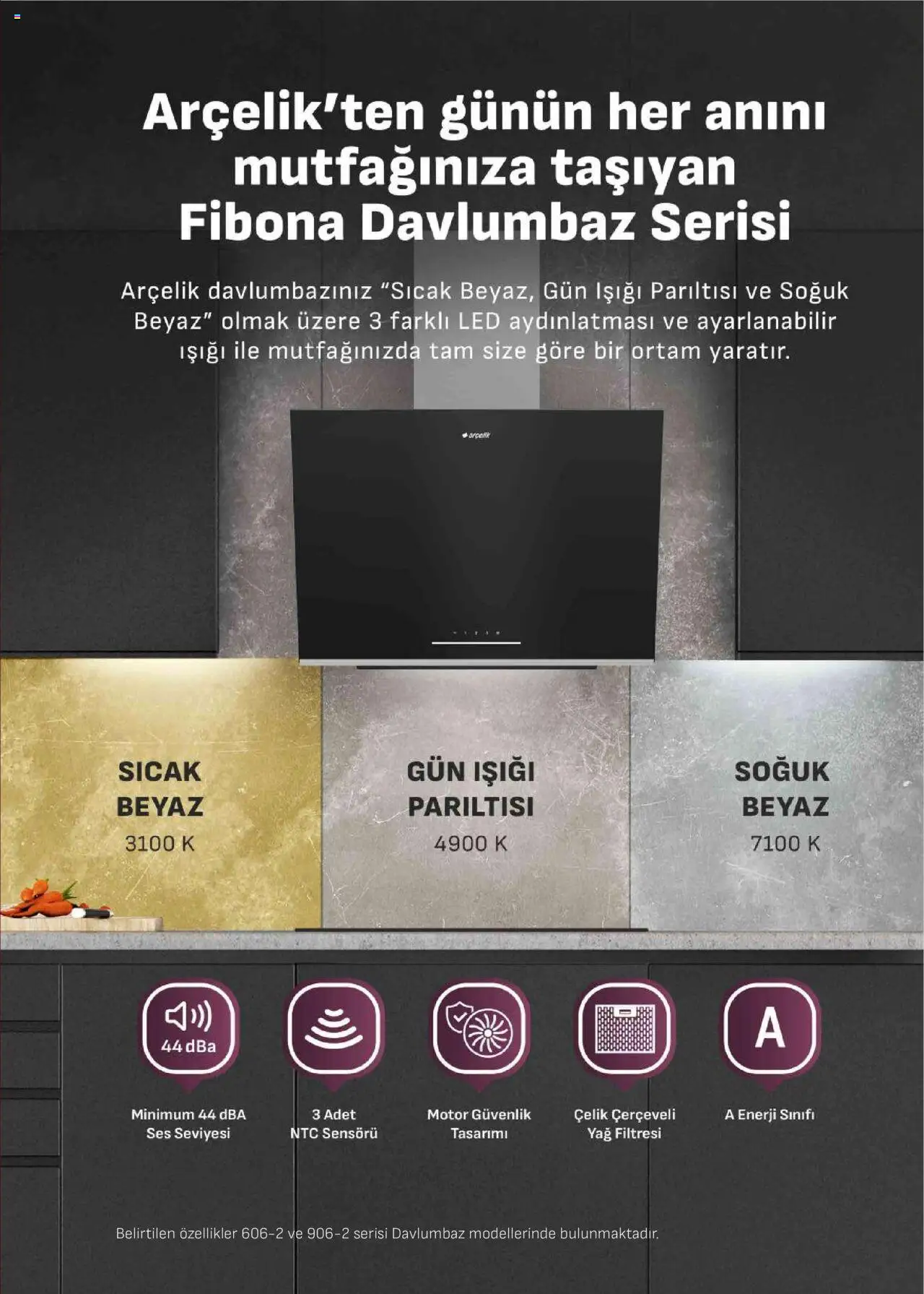 Arçelik Ankastre Kataloğu - 16.09.2025 tarihinden itibaren geçerlidir | Sayfa: 30 | Ürünler: Davlumbaz, Yağ, Ses