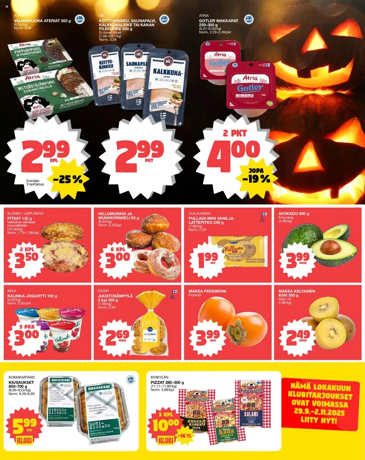 Tokmanni - EUROSPAR Ylöjärvi Ruokasanomat – voimassa 16.10.2025 alkaen | Sivu: 3 | Tuotteet: Lohi, Avokado, Salami, Kiivi