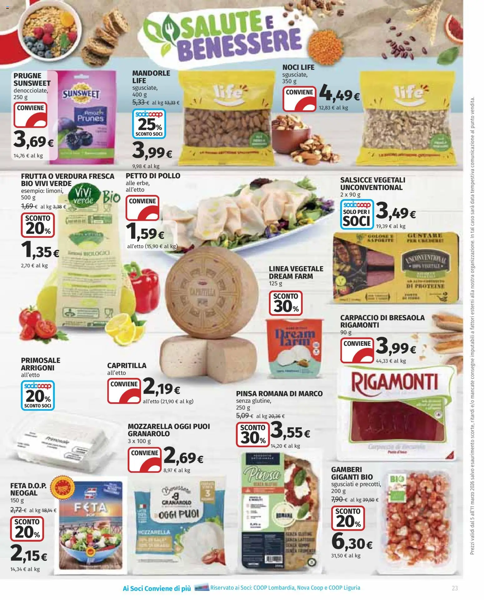 Volantino COOP del 05.03.2026 | Pagina: 23 | Prodotti: Petto di Pollo, Gamberi, Data, Feta