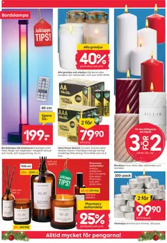 Rusta - erbjudanden - Förhandsvisning av reklamblad från butik Rusta aktuell från 15.12.2025 | Sida: 6 | Produkter: Bordslampa, Batteri, Värmeljus