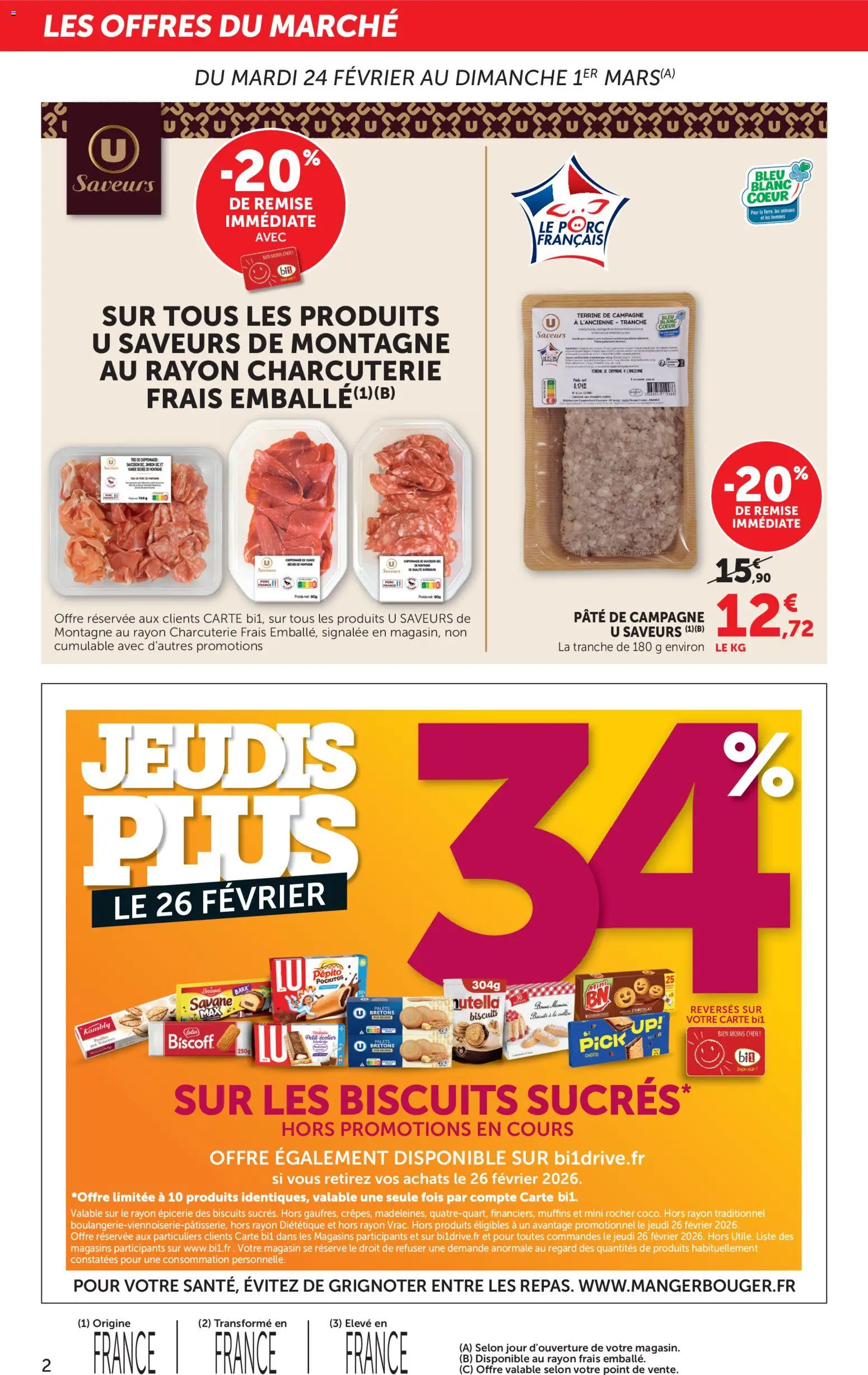 {H1} | Page: 2 | Produits: Poids, Nutella, Chocolat, Biscuits