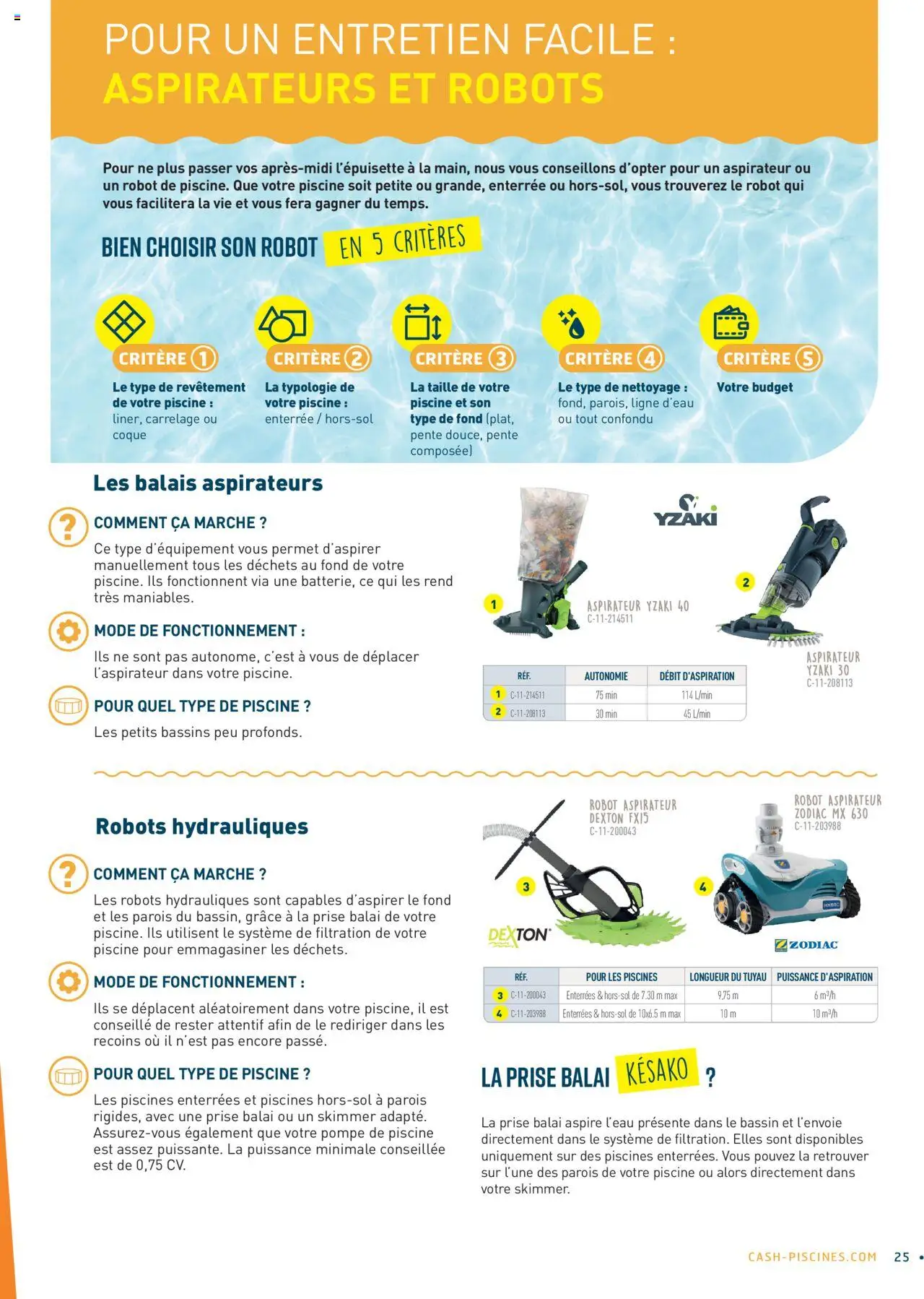 {H1} | Page: 25 | Produits: Robot, Robot aspirateur, Pompe de piscine, Balai