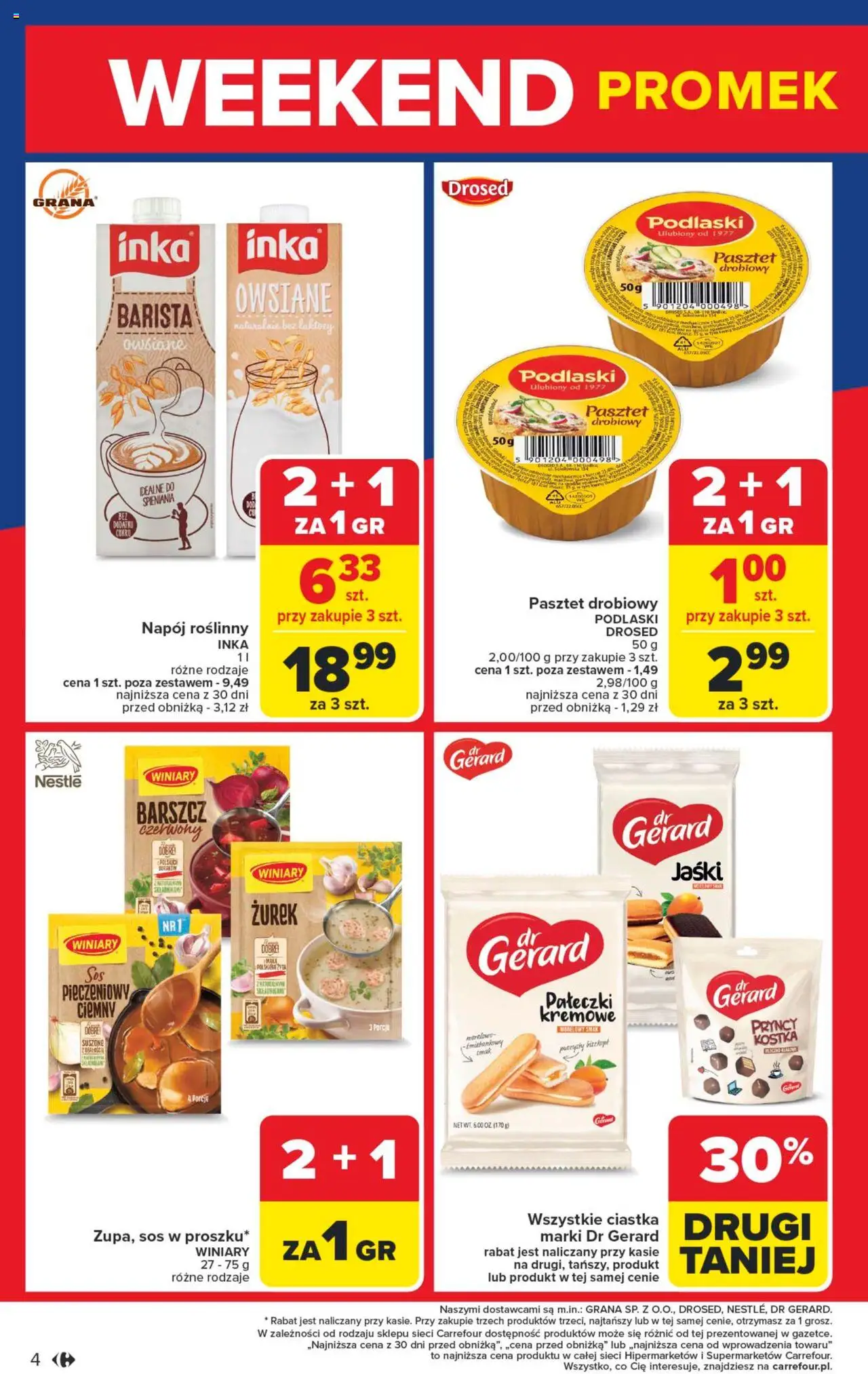 Carrefour Gazetka - Weekend promek juz od środy od 13.08.2025 | Strona: 4 | Produkty: Barszcz, Bez laktozy, Ciastka, Sos