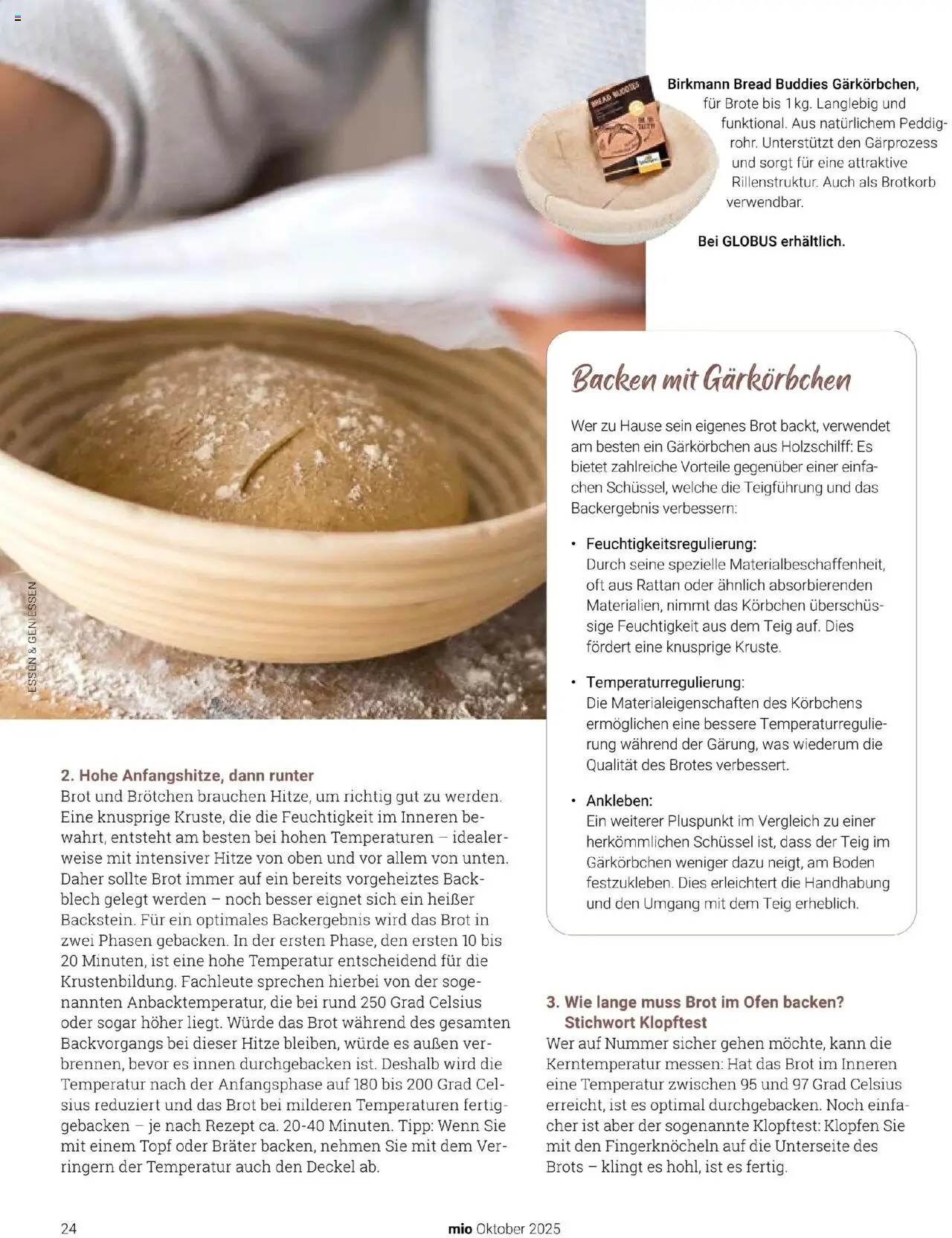 Globus Mio Magazin – gültig ab 01.10.2025 | Seite: 24 | Produkte: Ofen, Brot