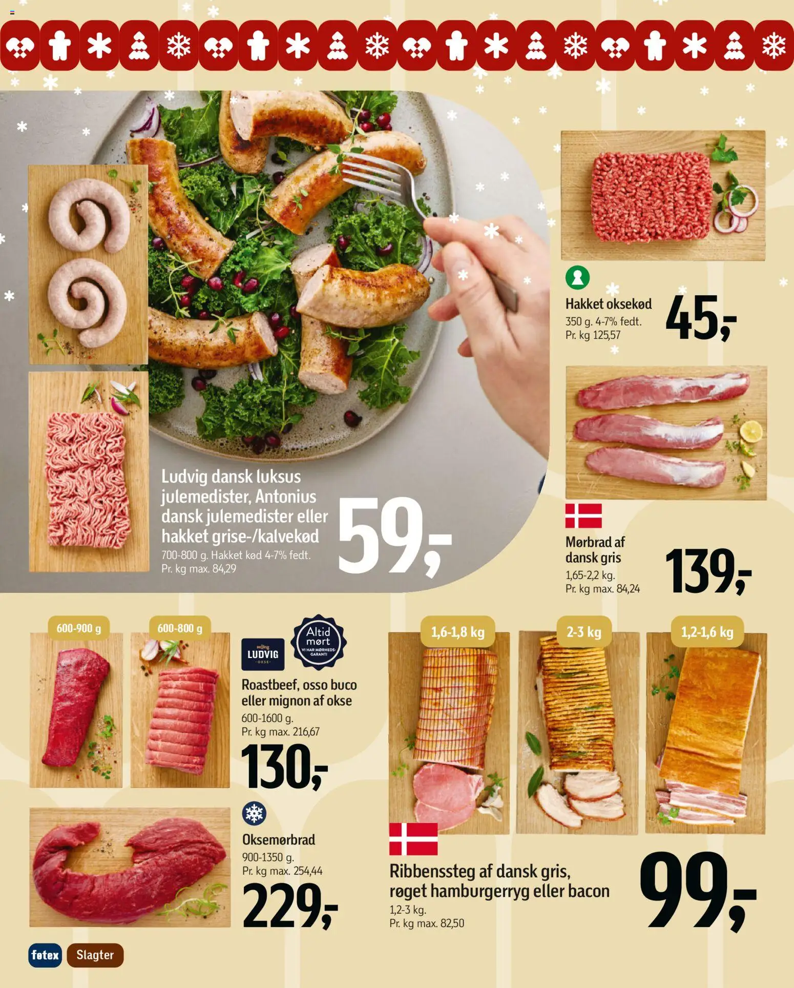 Føtex tilbudsavis – gyldig fra 19.12.2025 | Side: 20 | Produkter: Hakket kød, Oksekød, Bacon, Hamburgerryg