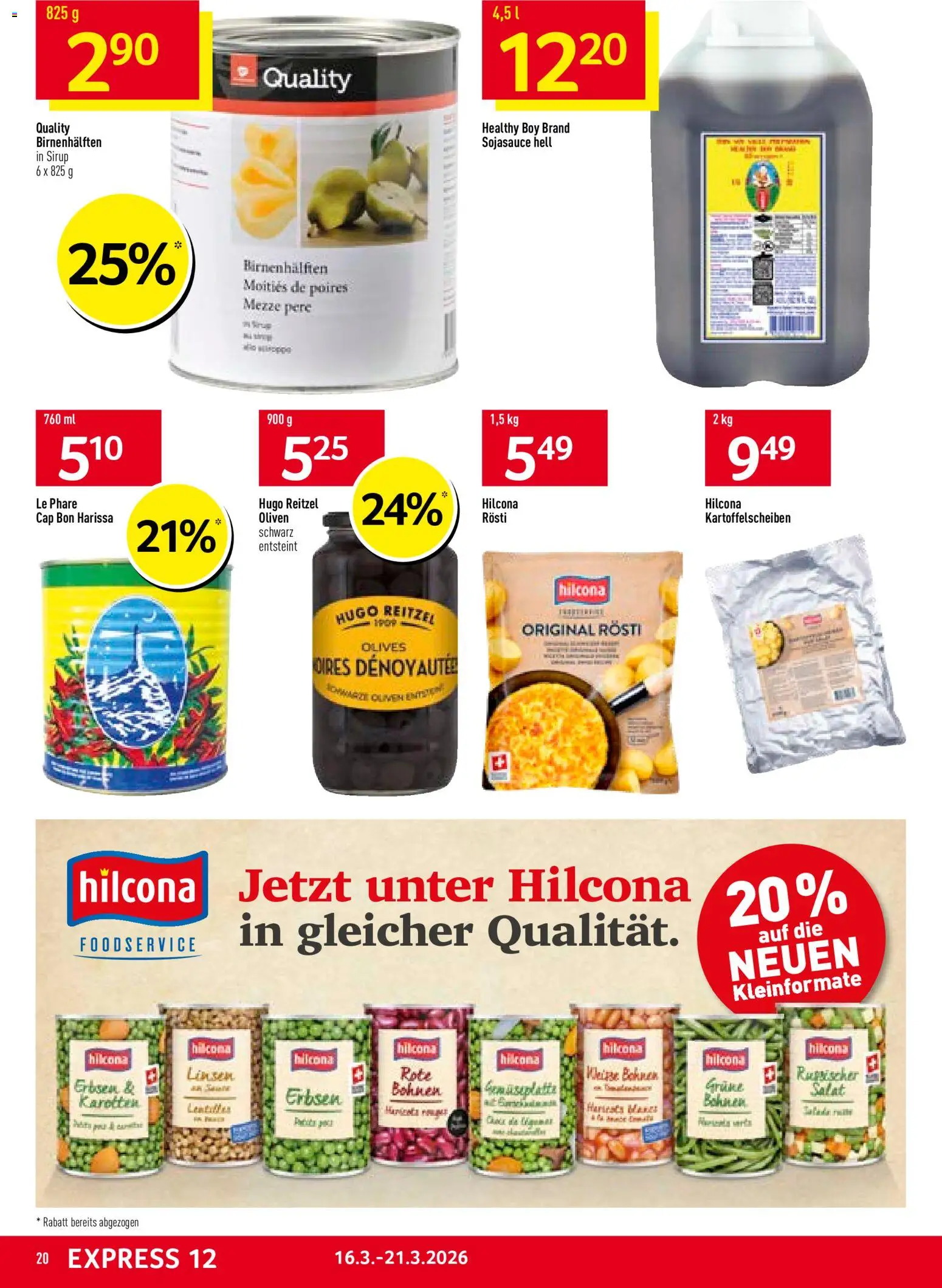 Prodega aktionen – gültig ab 16.03.2026 | Seite: 20 | Produkte: Sirup, Erbsen, Salat