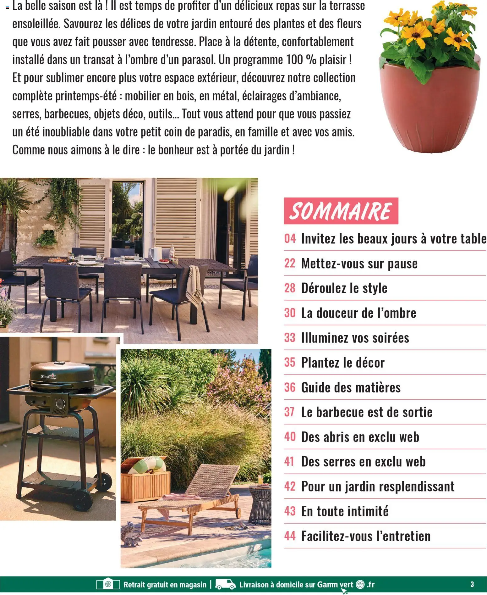 {H1} | Page: 3 | Produits: Barbecue, Transat, Plantes, Table