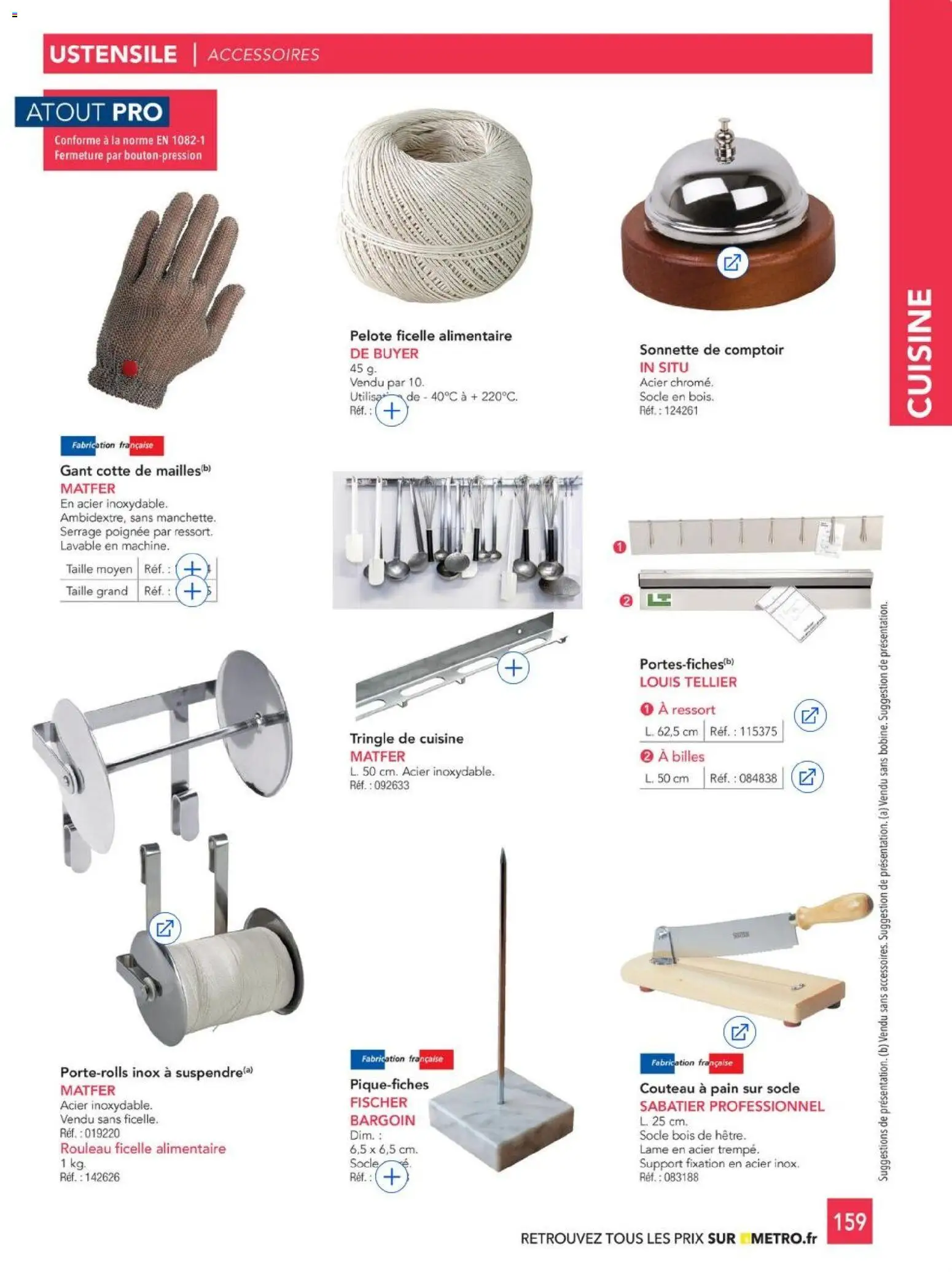 {H1} | Page: 159 | Produits: Couteau, Rouleau, Pain