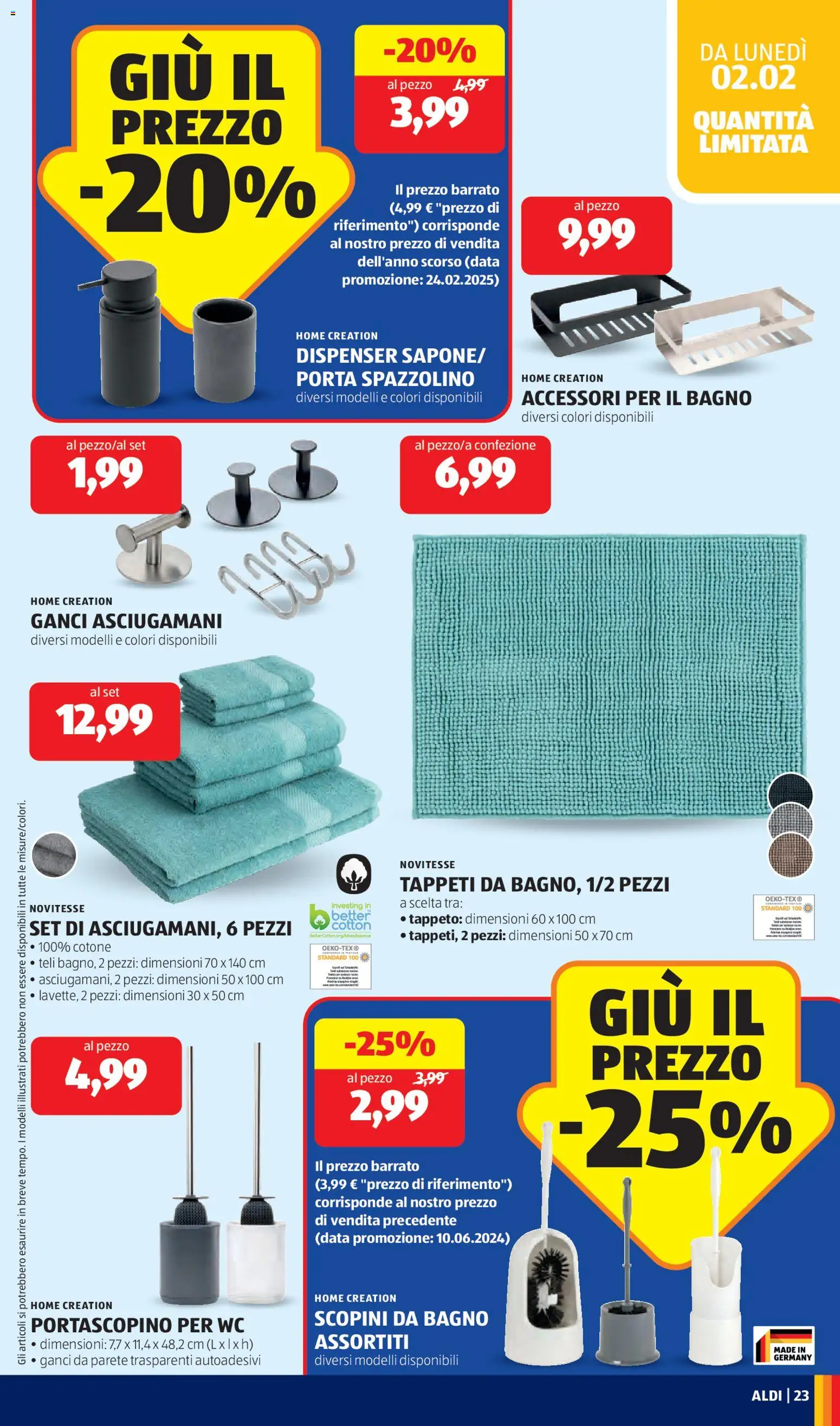 Volantino Aldi del 02.02.2026 | Pagina: 23 | Prodotti: Spazzolino, Data, WC, Bagno