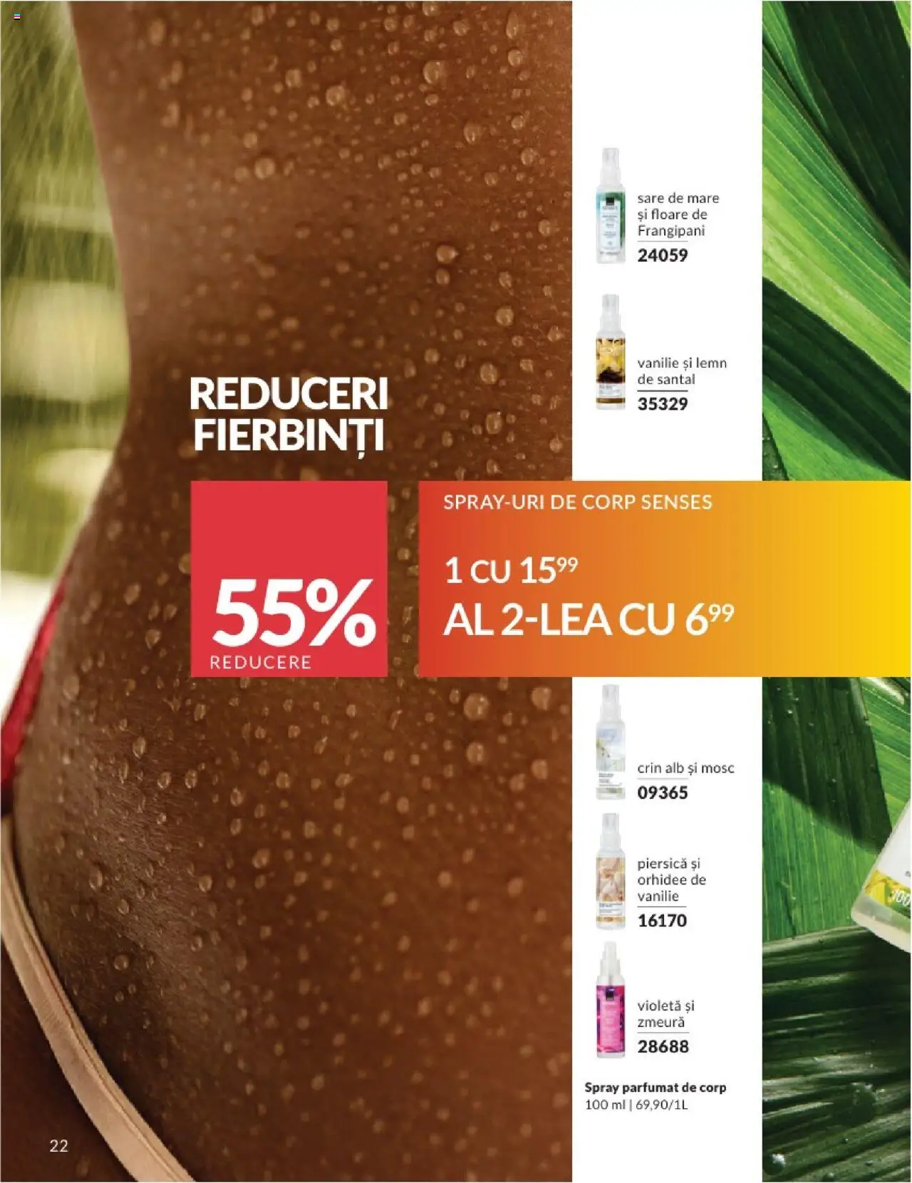 Catalog Avon - 08 2025 – valabil de la 01.08.2025 | Pagină: 22 | Produse: Piersică, Zmeură, Orhidee, Sare