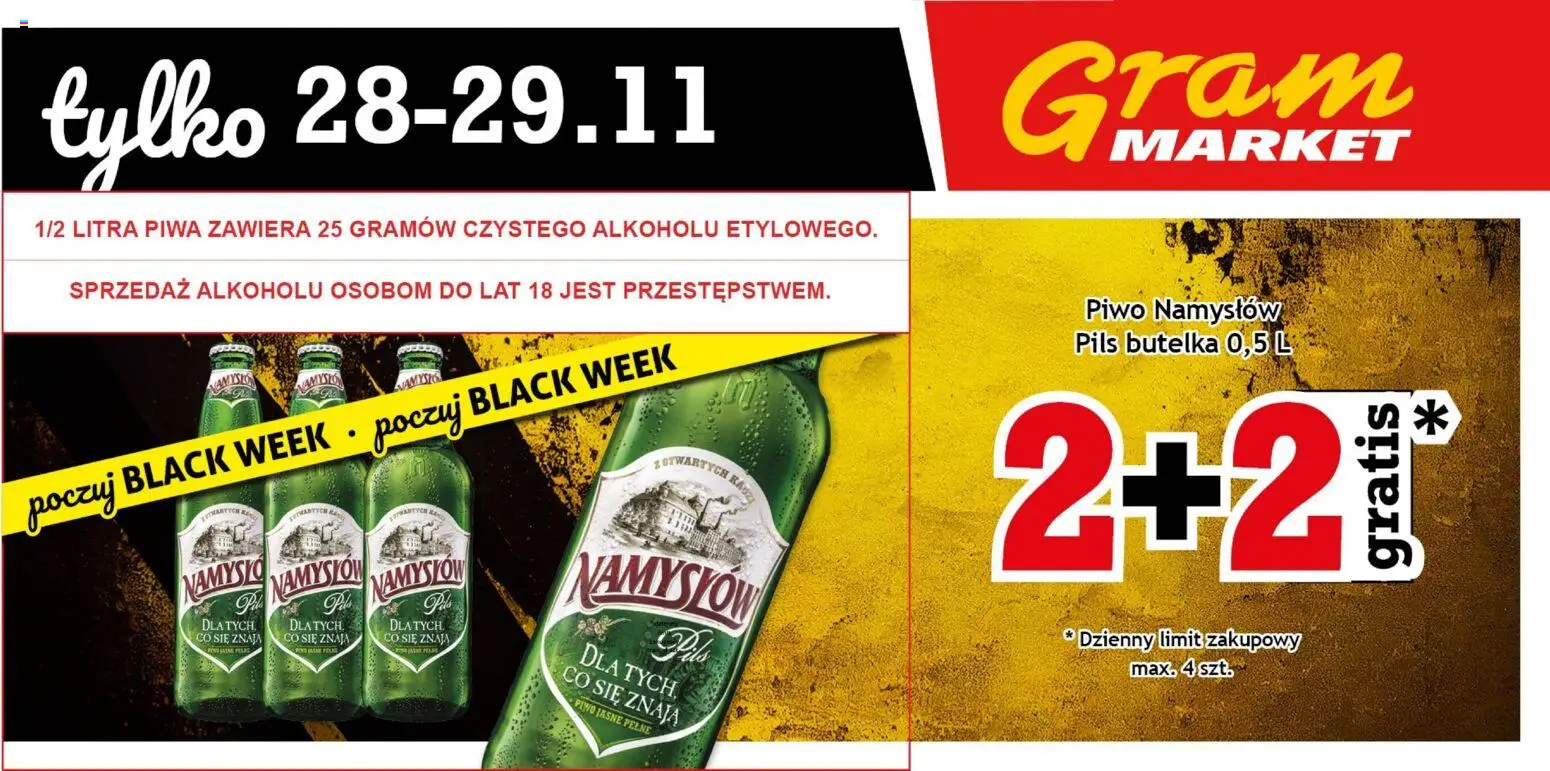 Gram Market Black Friday od 28.11.2025 | Strona: 1 | Produkty: Piwo, Piwo Namysłów