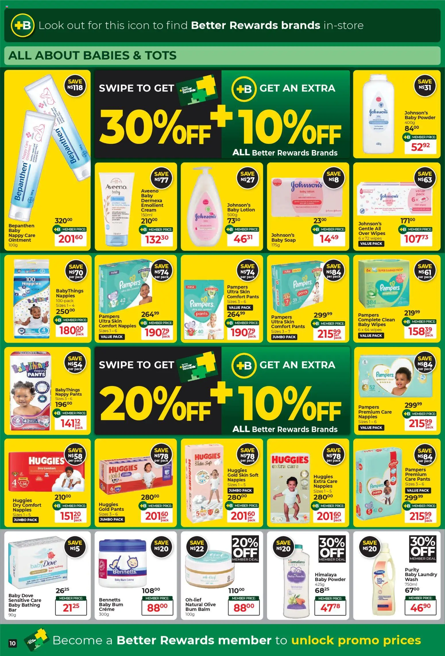 New Dis-Chem catalogue – valid from 24.11.2025 | Page: 10 | Products: Powder, Soap, Nappies, Lotion