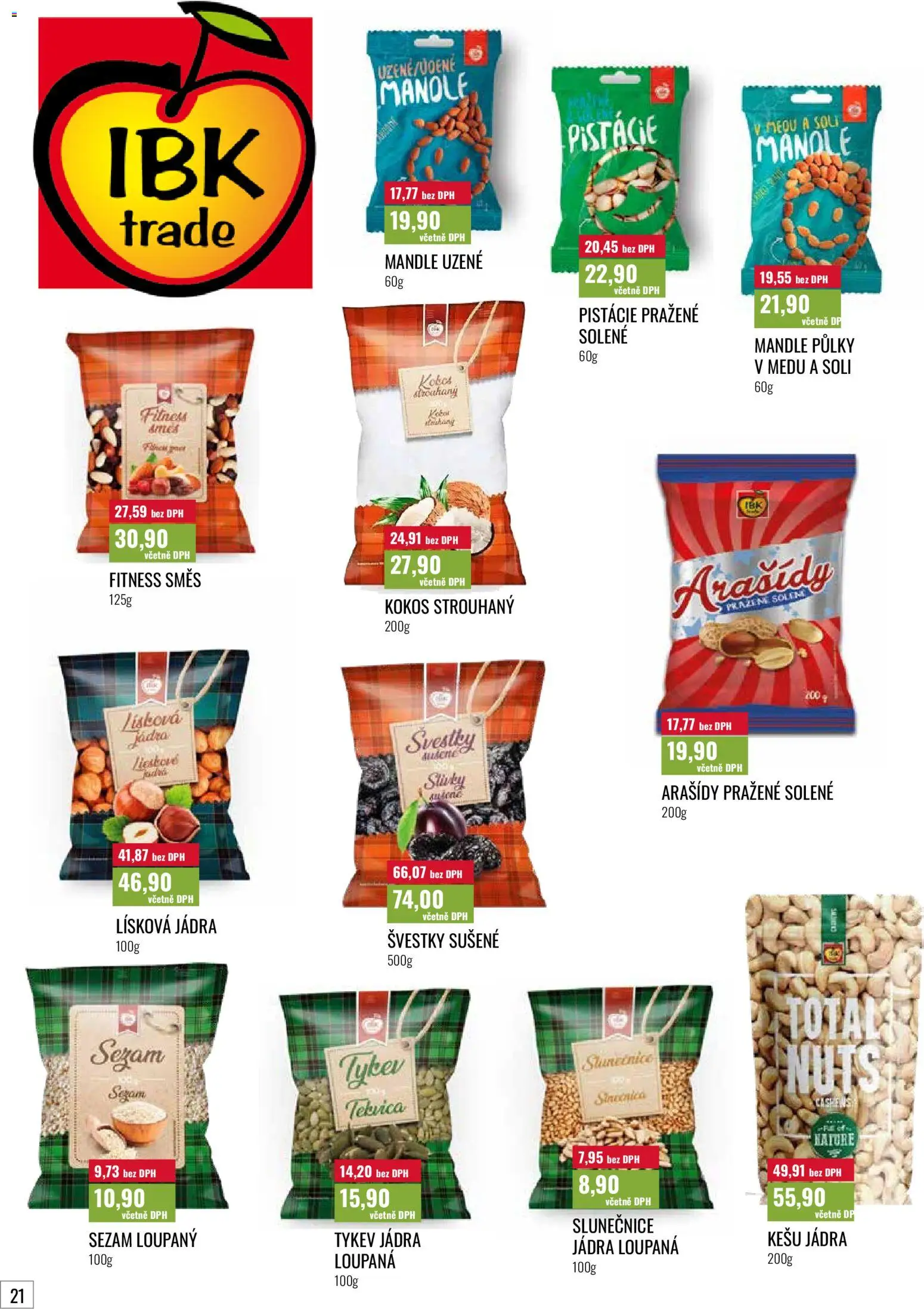 Ratio leták od 01.04.2026 | Strana: 22 | Produkty: Pistácie, Arašídy, Kokos strouhaný, Kokos