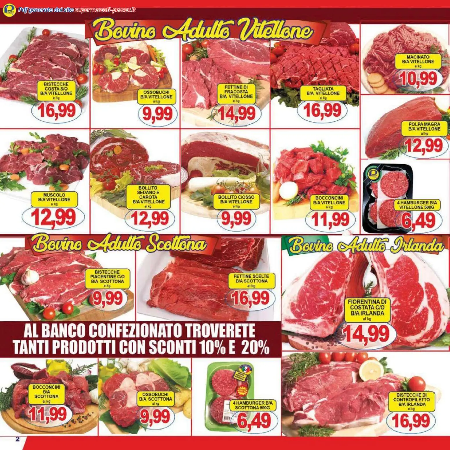 Volantino Pewex del 13.02.2026 | Pagina: 2 | Prodotti: Carota, Sedano, Hamburger, Macinato