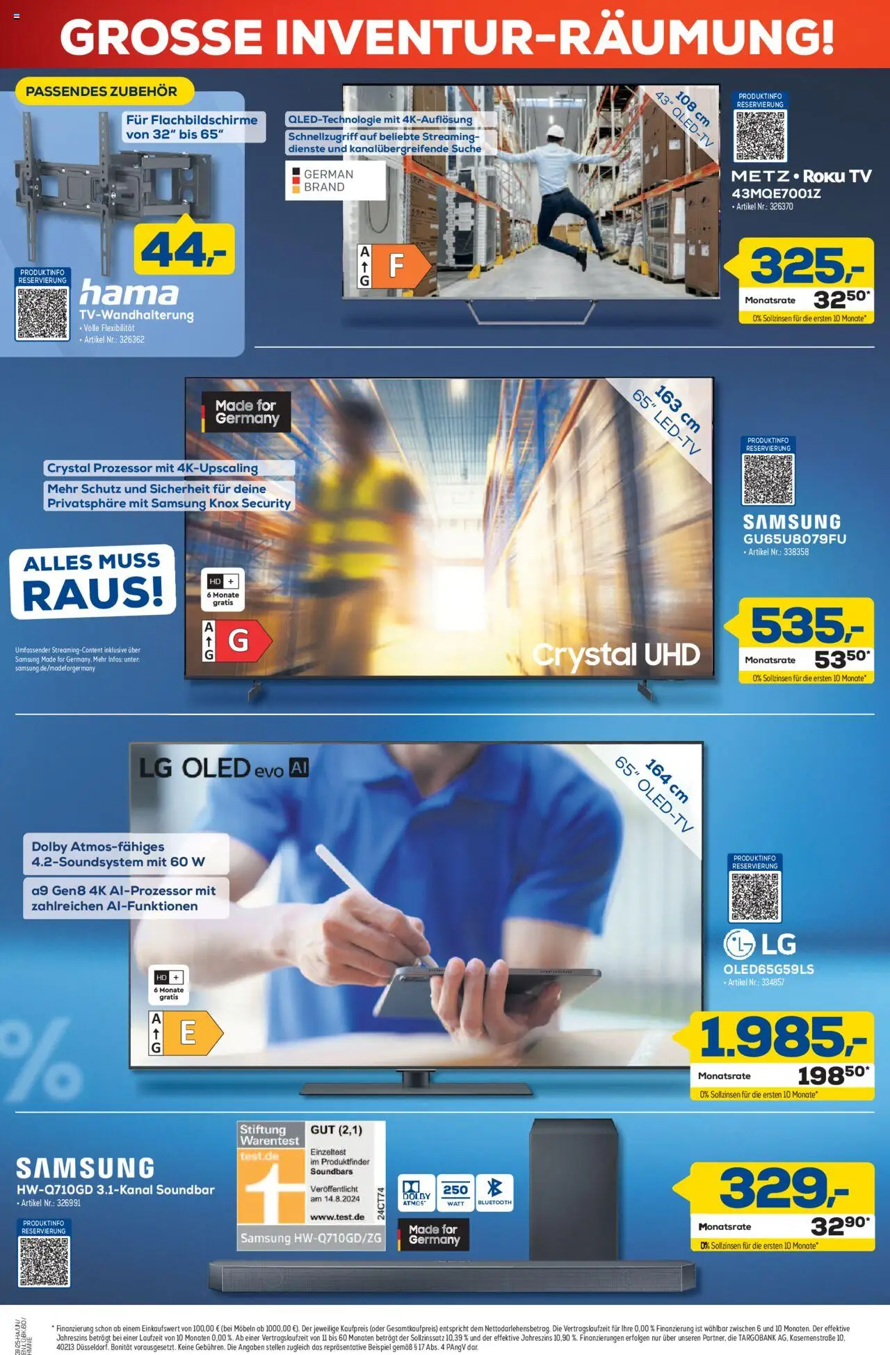 Euronics  Aktueller Prospekt Berlet – gültig ab 17.09.2025 | Seite: 2 | Produkte: LG, Samsung, Soundbar, TV