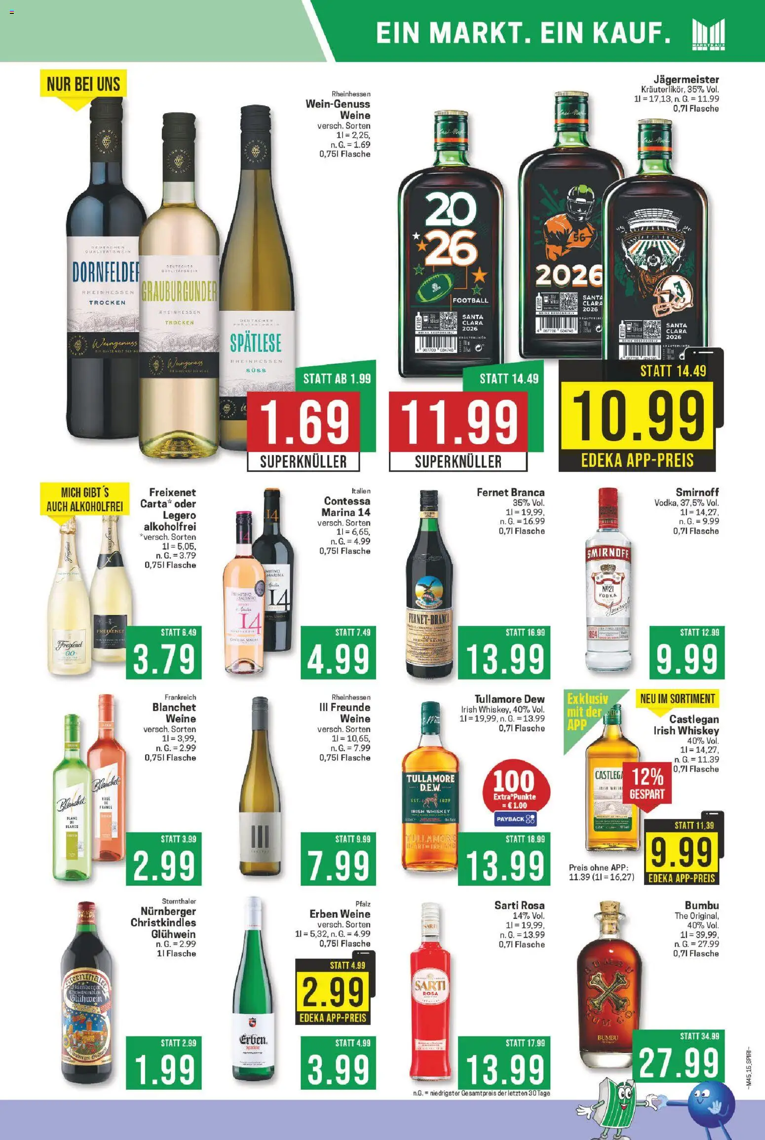 Marktkauf Prospekt 	 – gültig ab 03.11.2025 | Seite: 15 | Produkte: Football, Jägermeister, Smirnoff, Fernet branca
