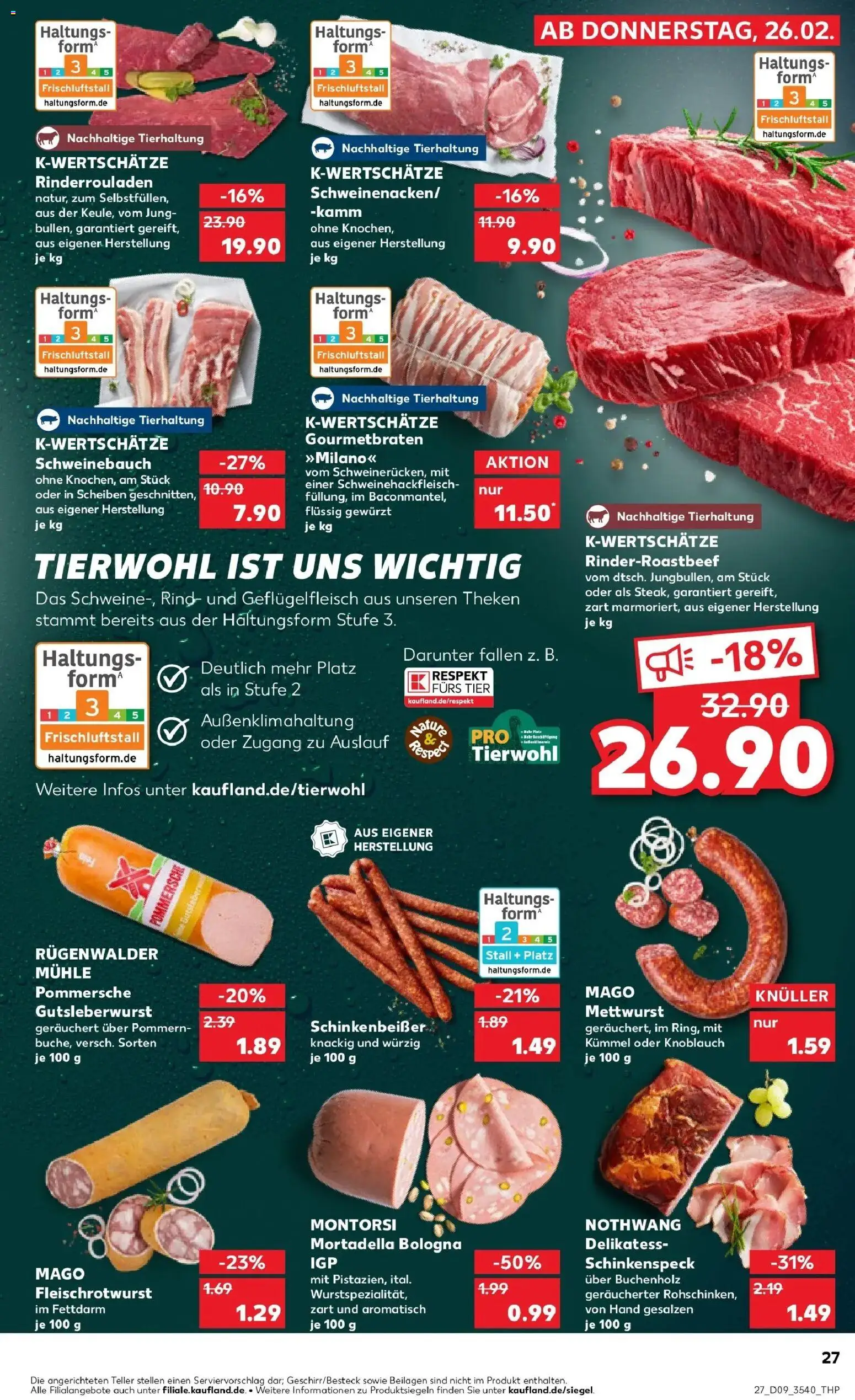 Kaufland prospekt Kamenz	 – gültig ab 26.02.2026 | Seite: 27 | Produkte: Rinderrouladen, Mühle, Schweinebauch, Knoblauch
