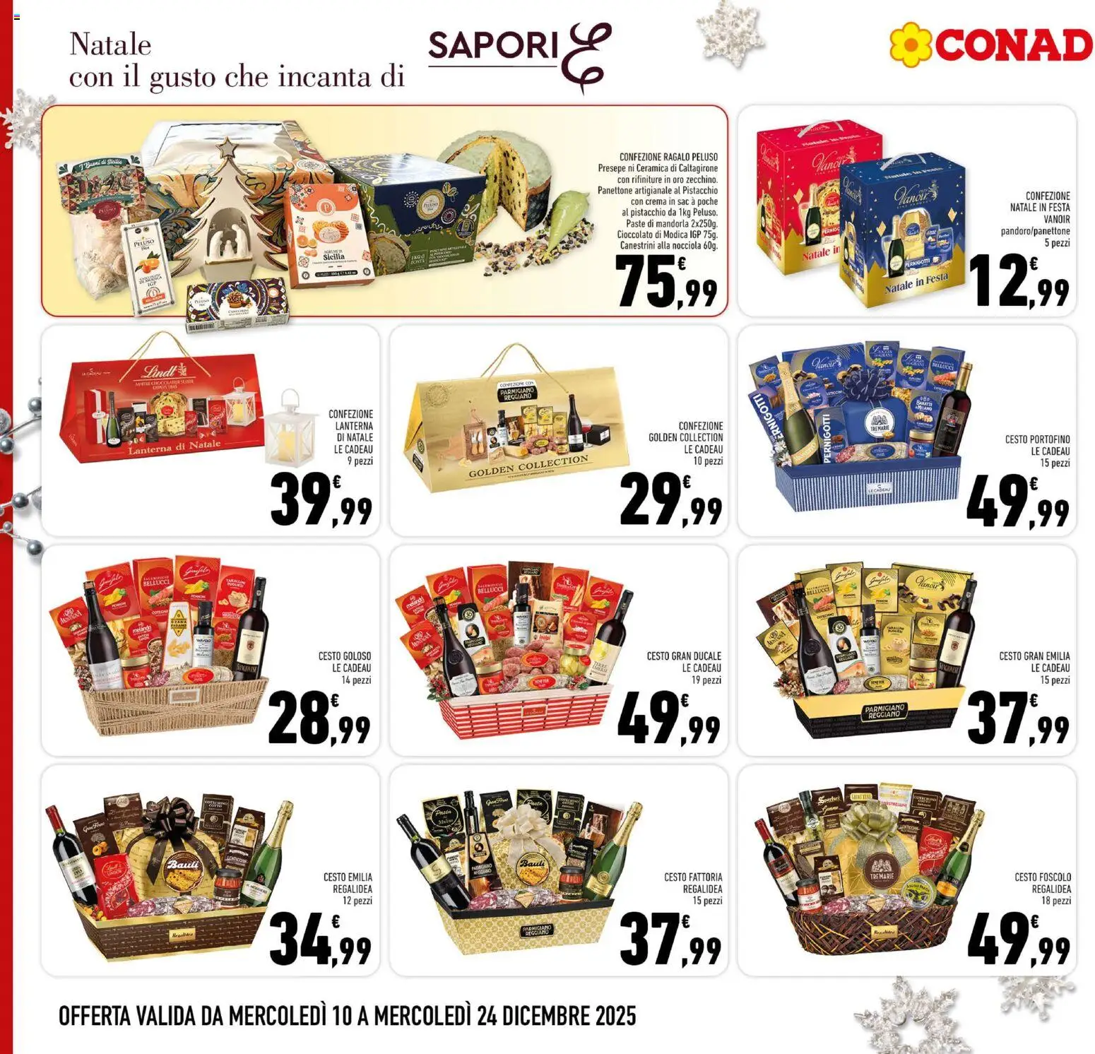 Volantino Conad del 10.12.2025 | Pagina: 2 | Prodotti: Crema, Lanterna, Panettone, Parmigiano