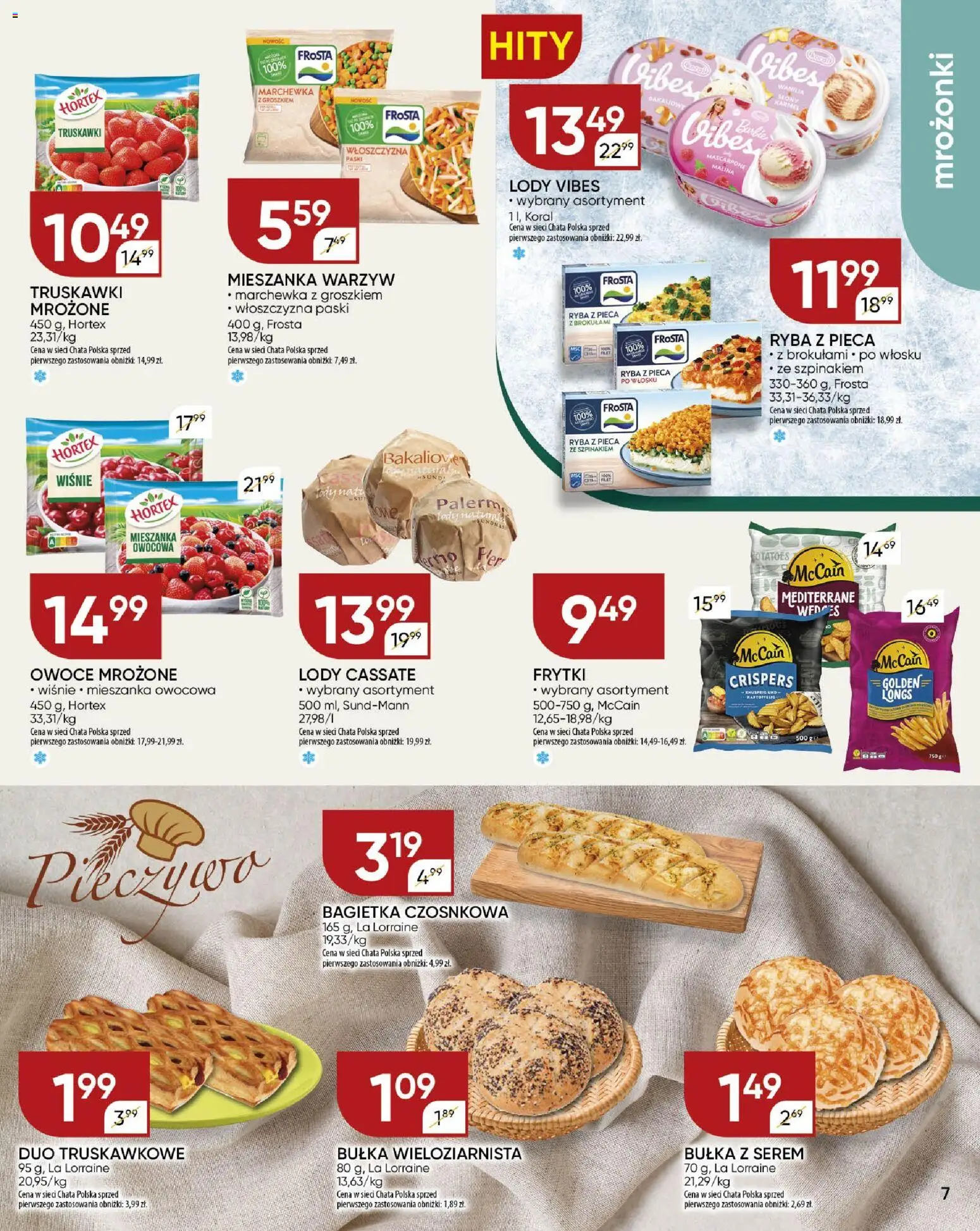 Chata Polska Gazetka od 20.11.2025 | Strona: 7 | Produkty: Pieczywo, Bułka, Frytki, Lody