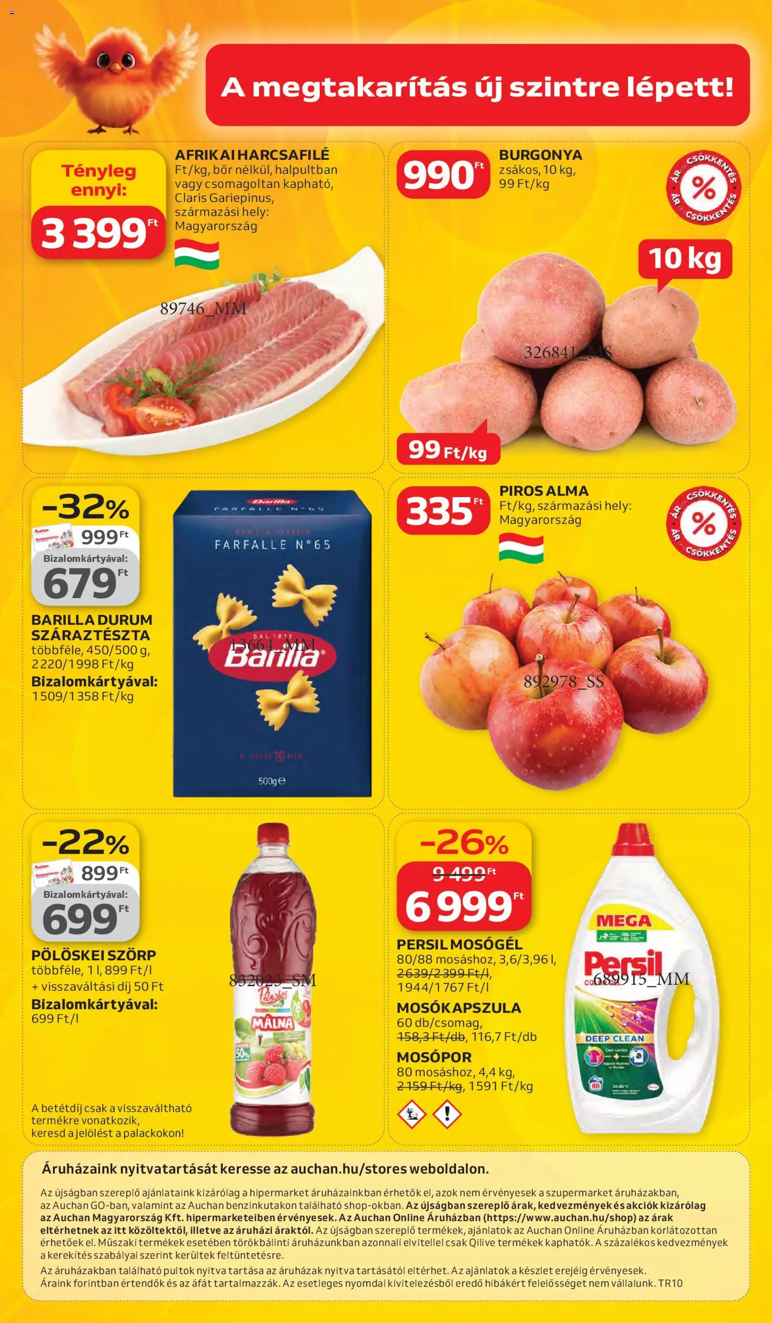Auchan akciós ujság - amely érvényes a következő dátumtól: 05.03.2026 | Oldal: 60 | Termékek: Málna, Burgonya, Farfalle, Mosókapszula