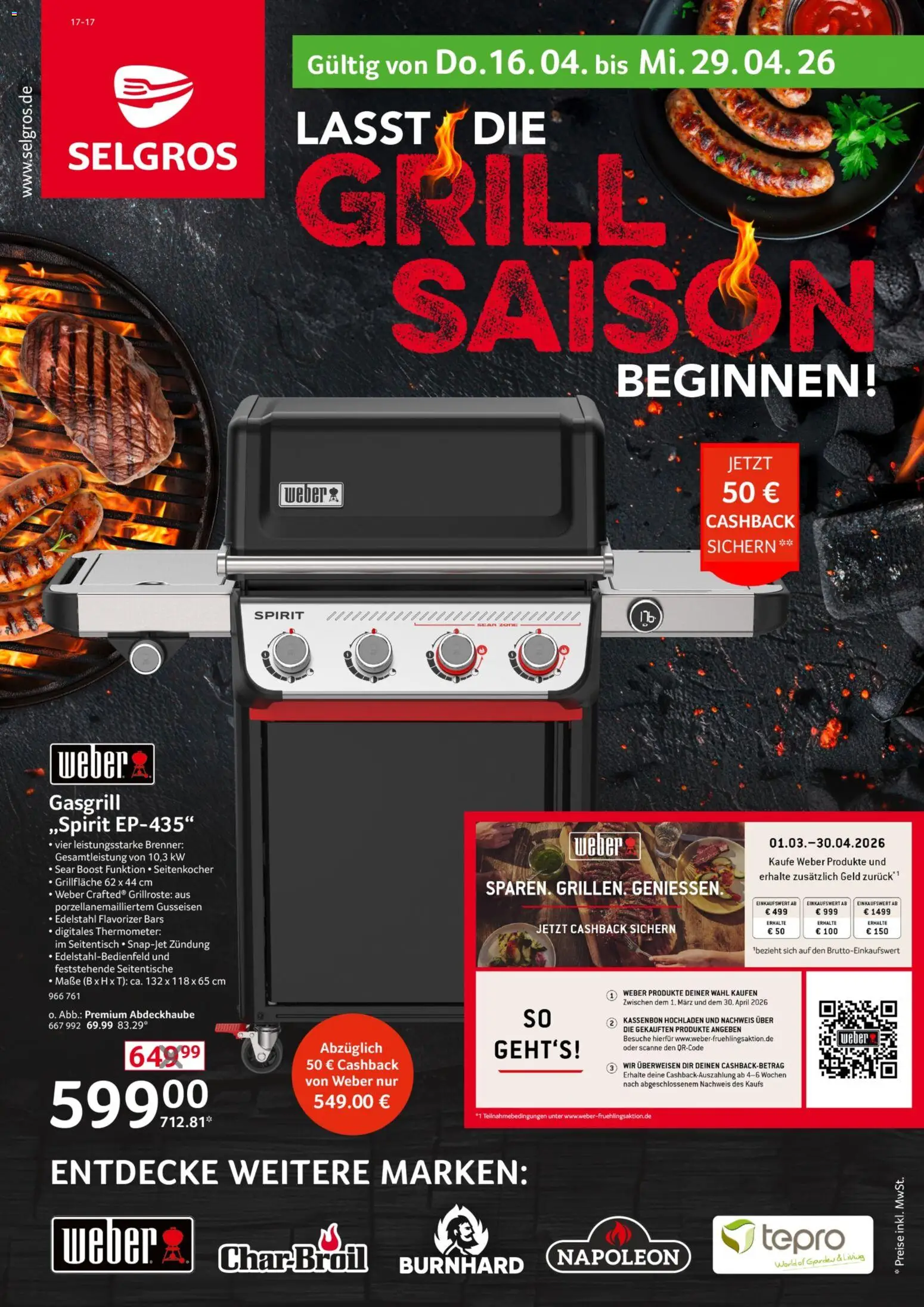 Selgros Grillsaison – gültig ab 16.04.2026 | Seite: 1 | Produkte: Grill, Thermometer