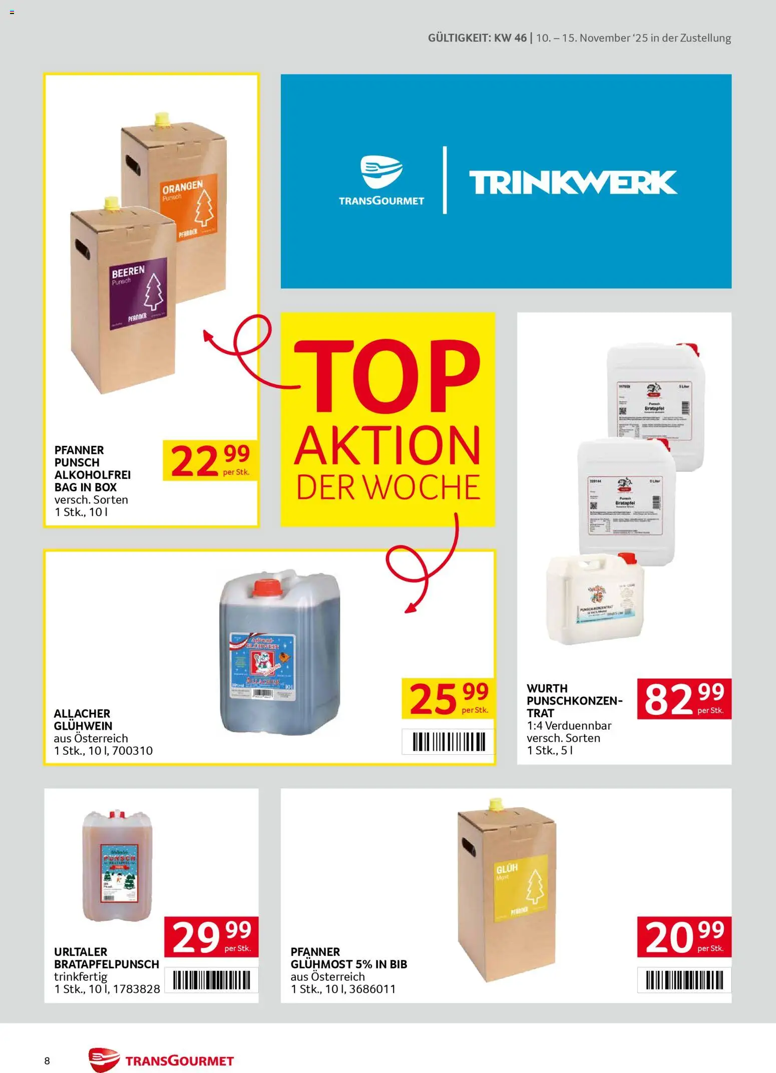 Transgourmet Zustellaktion gültig ab 10.11.2025 | Seite: 8 | Produkte: Box, Orangen