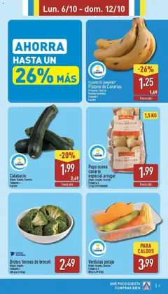 Vista previa Calabacín, Origen: España, Canarias. Categoría: I. A granel válido desde el 06.10.2025 | Página: 5 | Productos: Calabacín