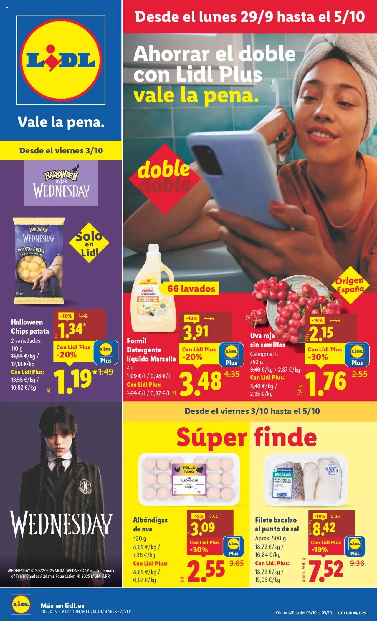 Lidl folleto │ válido desde el 29.09.2025 | Página: 1 | Productos: Detergente, Detergente líquido, Filete