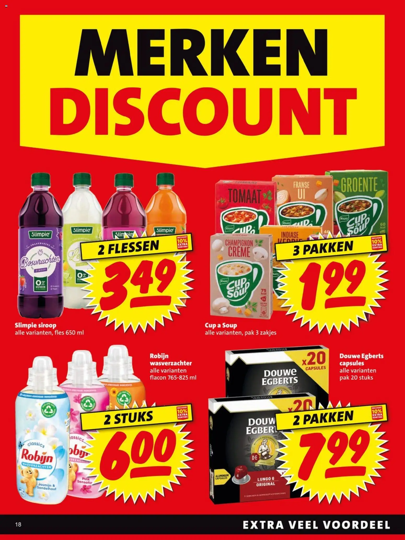 {H1} | Pagina: 18 | Producten: Wasverzachter, Champignon, Robijn, Crème