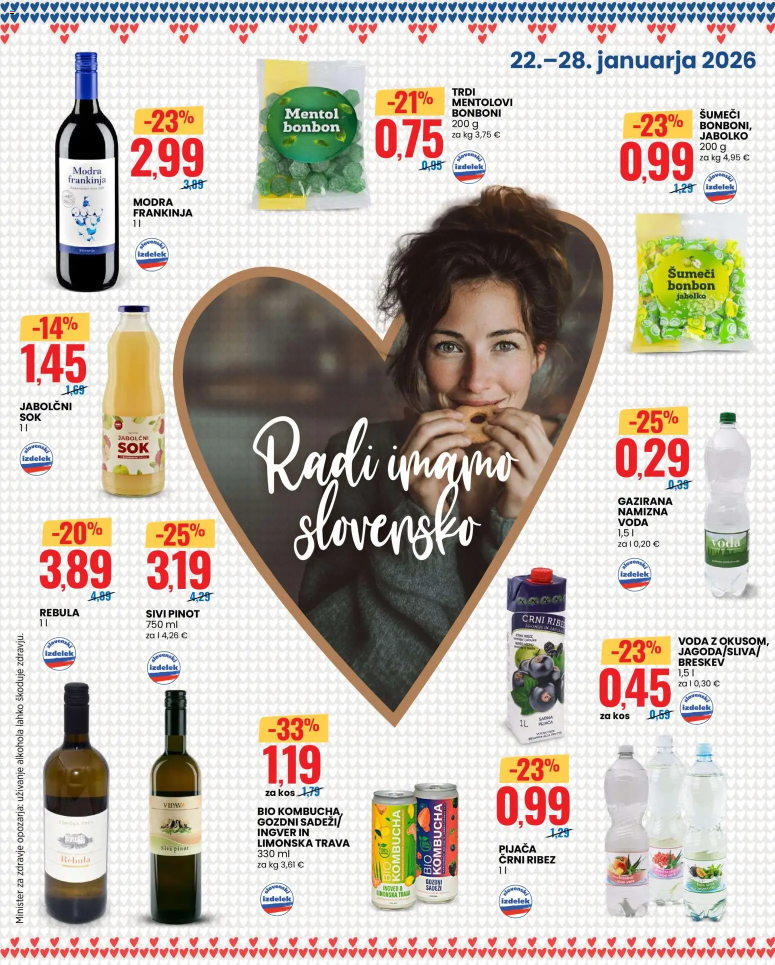 Novi Eurospin katalog ponudbe – veljaven od 22.01.2026 | Stran: 5 | Izdelki: Bonboni, Kos, Voda, Breskev