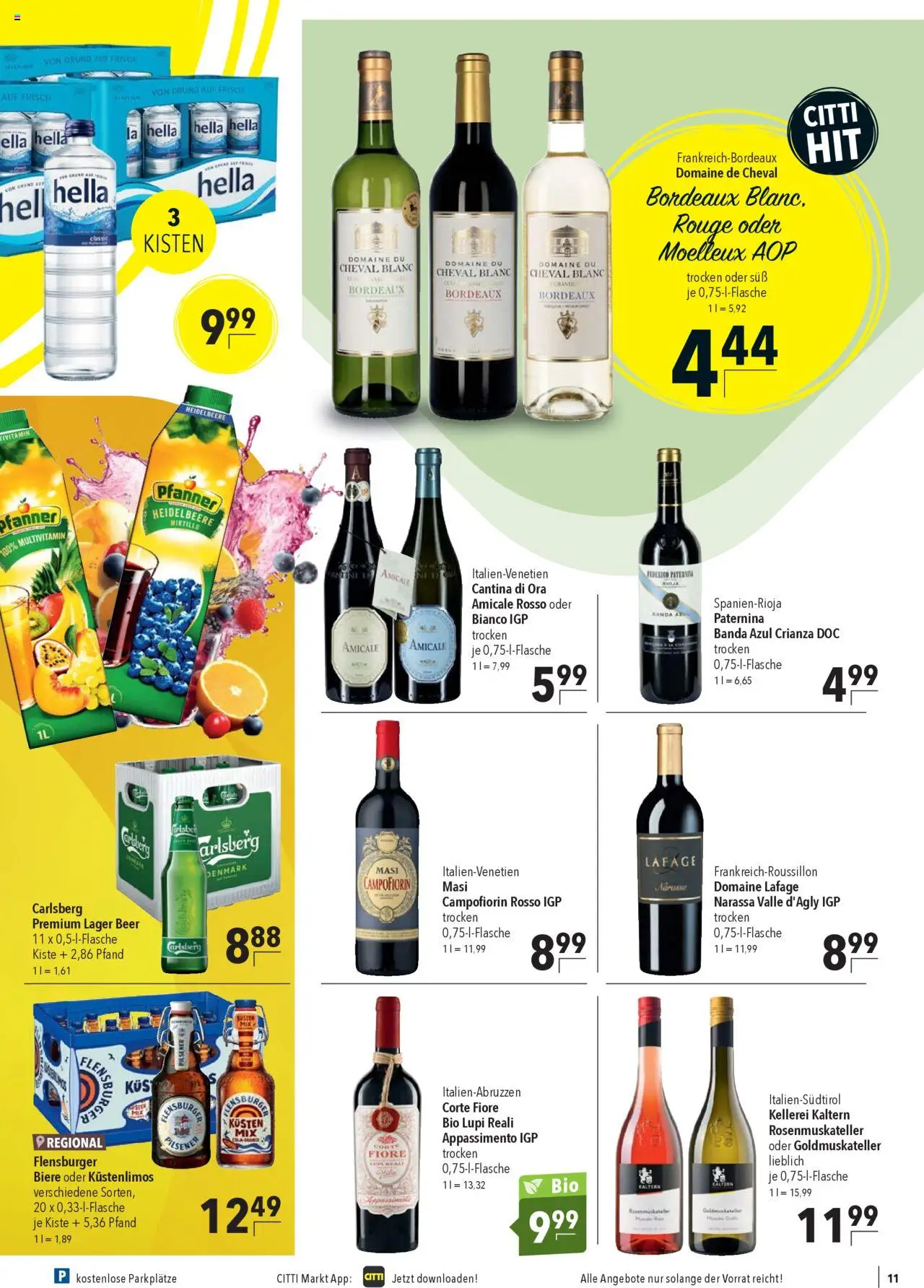 CITTI Markt Prospekt 	 – gültig ab 15.10.2025 | Seite: 11 | Produkte: Carlsberg, Rouge, Flensburger, Hella
