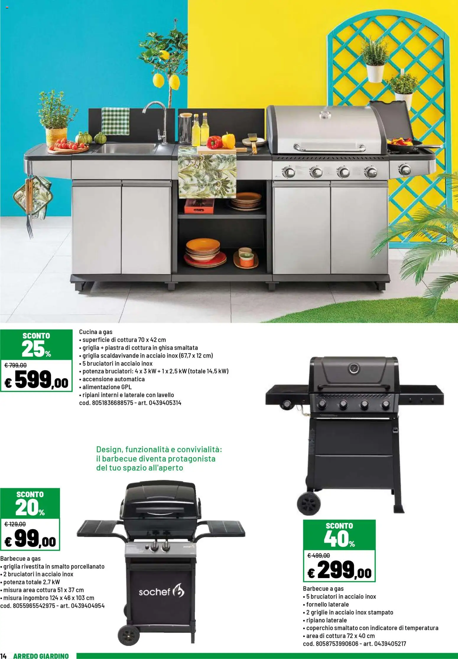 Volantino Iper del 20.04.2026 | Pagina: 14 | Prodotti: Ripiano, Lavello, Barbecue a gas, Griglia