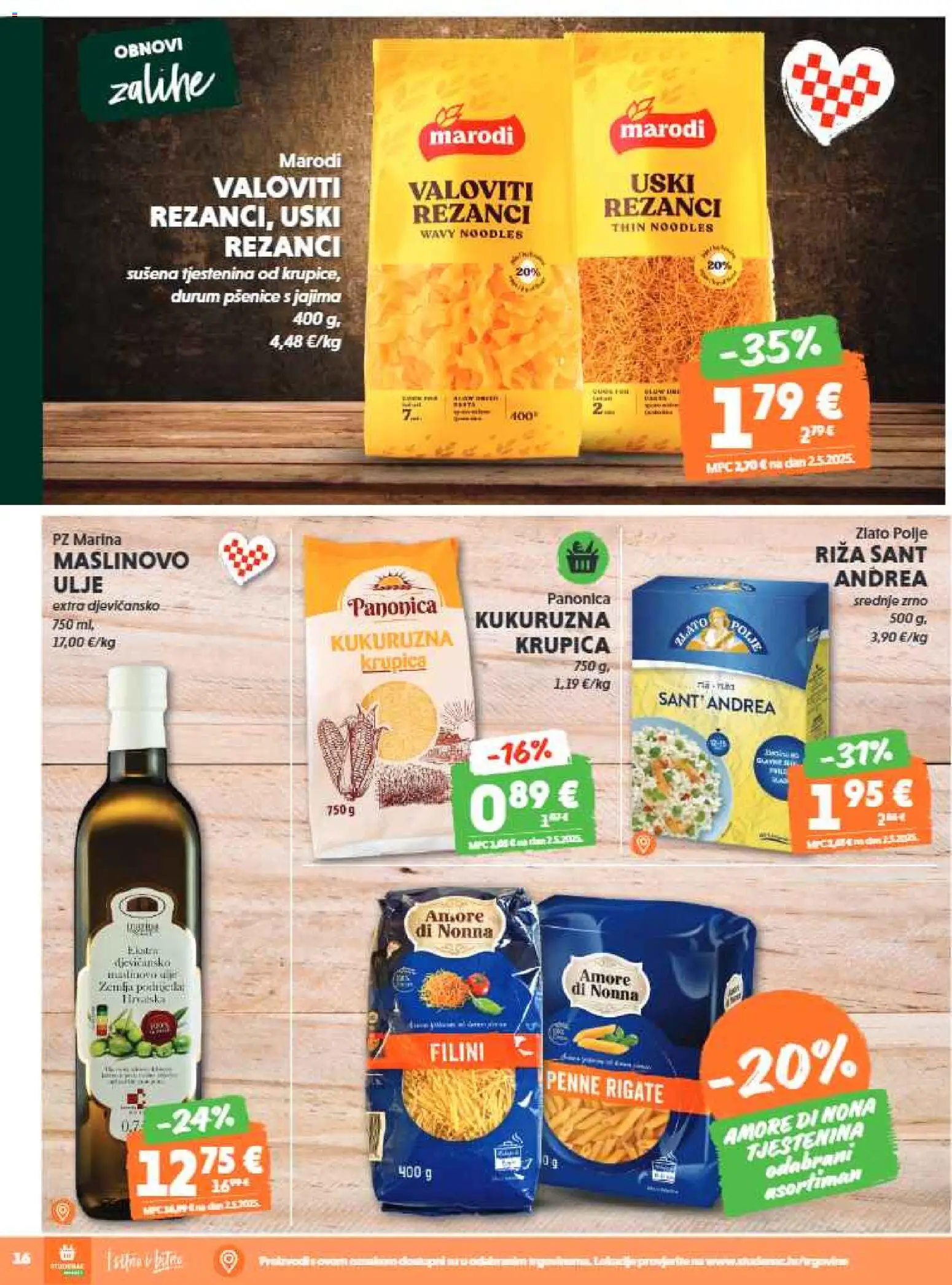 Studenac katalog | vrijedi od 04.02.2026 | Stranica: 16 | Proizvodi: Ulje, Riža, Krupica, Tjestenina