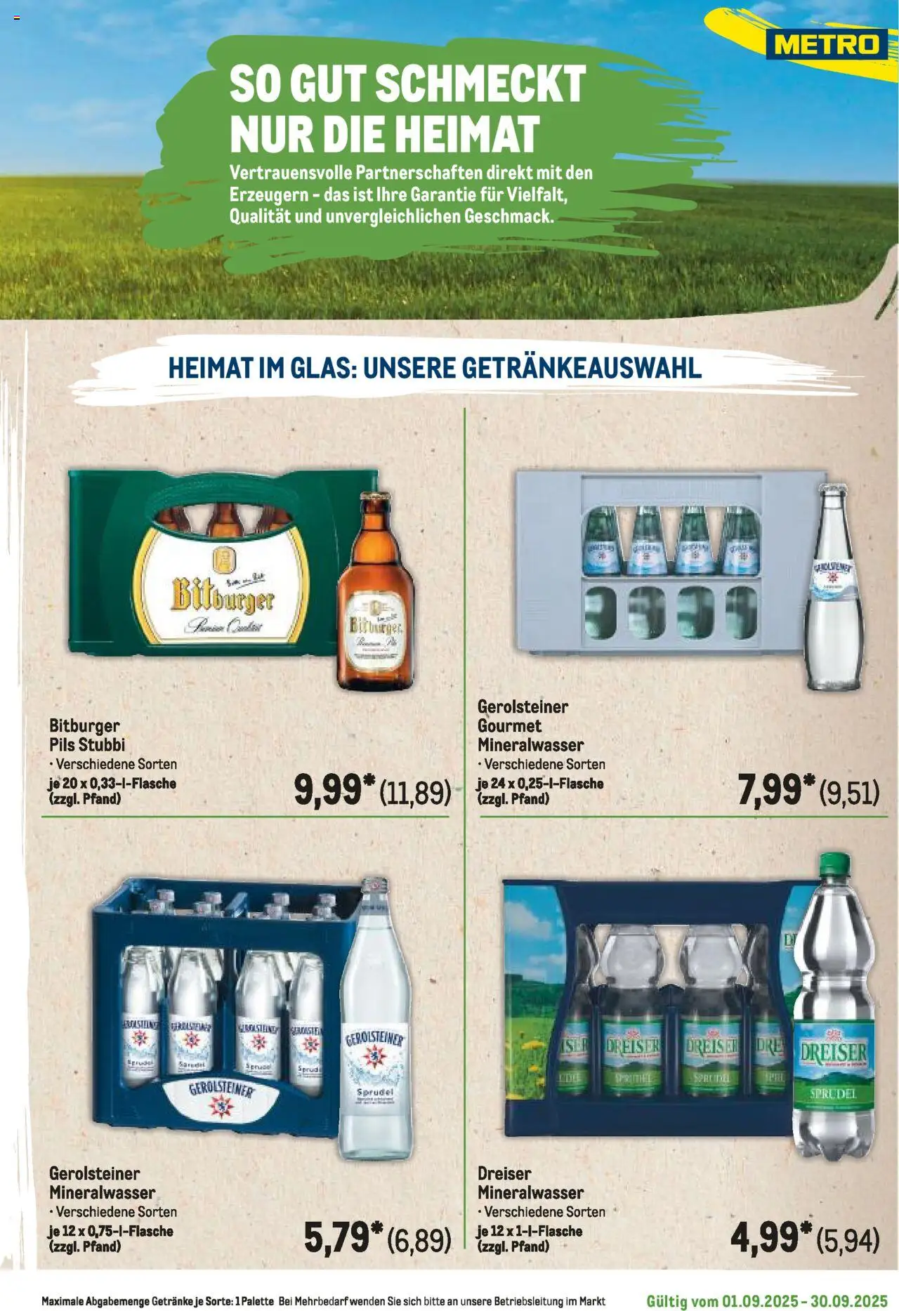 Metro Regionaler Flyer - gültig ab dem 01.09.2025 | Seite: 65 | Produkte: Bitburger, Pils, Mineralwasser, Gerolsteiner