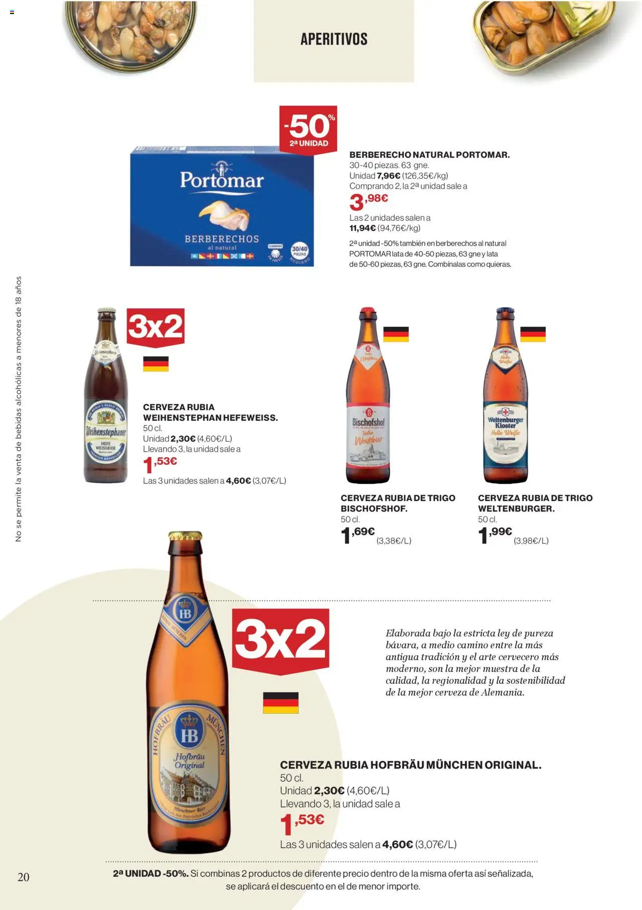Supercor Península y Baleares │ válido desde el 11.09.2025 | Página: 20 | Productos: Berberechos, Cerveza